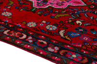 Persian Lilihan accent rug in deep red and navy, view 9 of 22