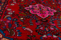 Persian Lilihan accent rug in deep red and navy, view 10 of 22