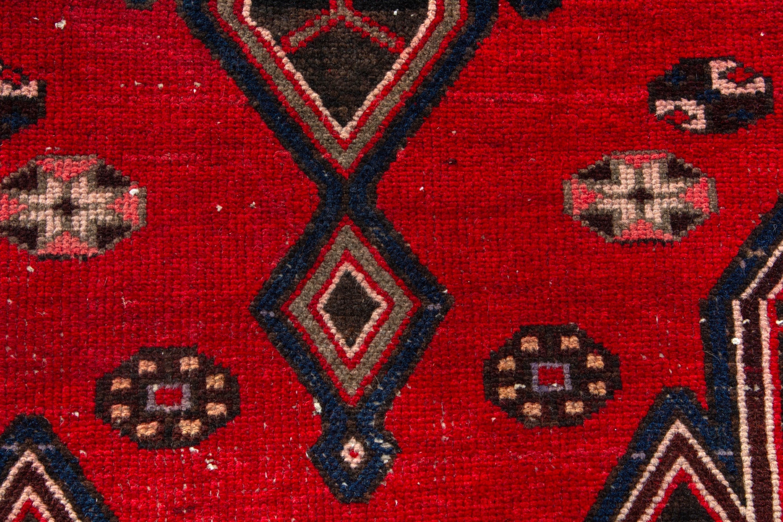 Persian Saveh accent rug in deep red and dark brown, view 13 of 19