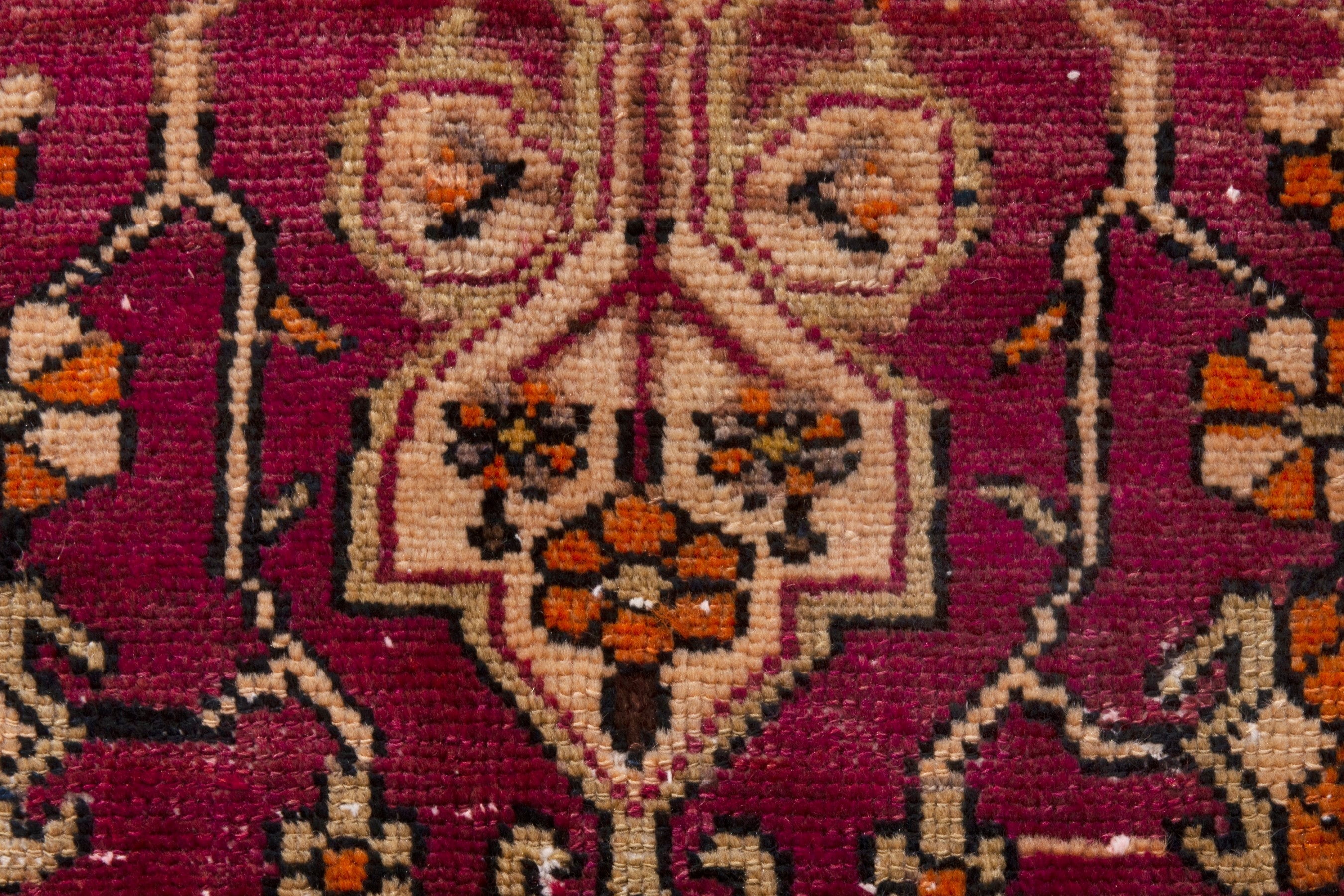 Persian Bakhtiari accent rug in burgundy and navy, view 13 of 20