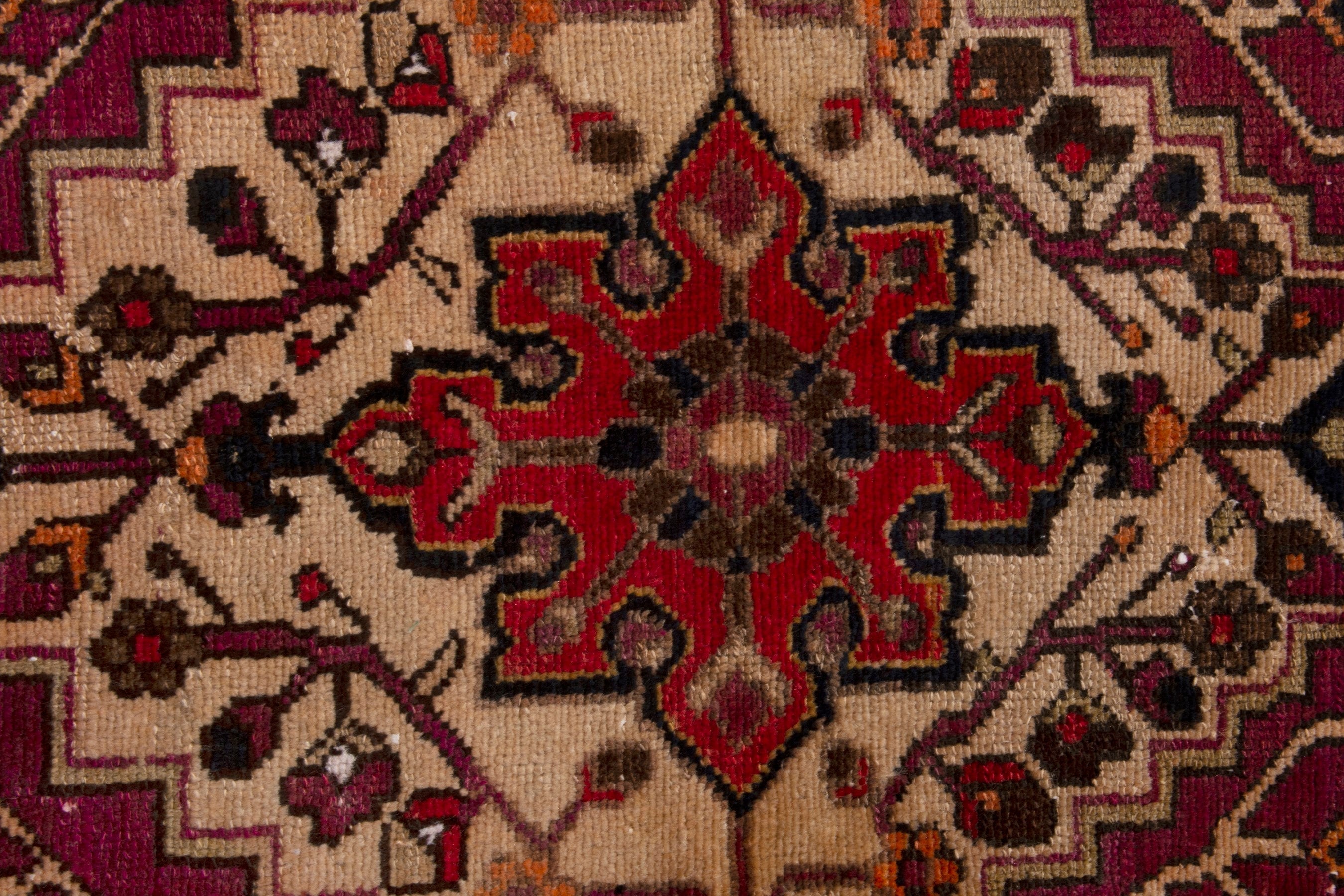Persian Bakhtiari accent rug in burgundy and navy, view 14 of 20