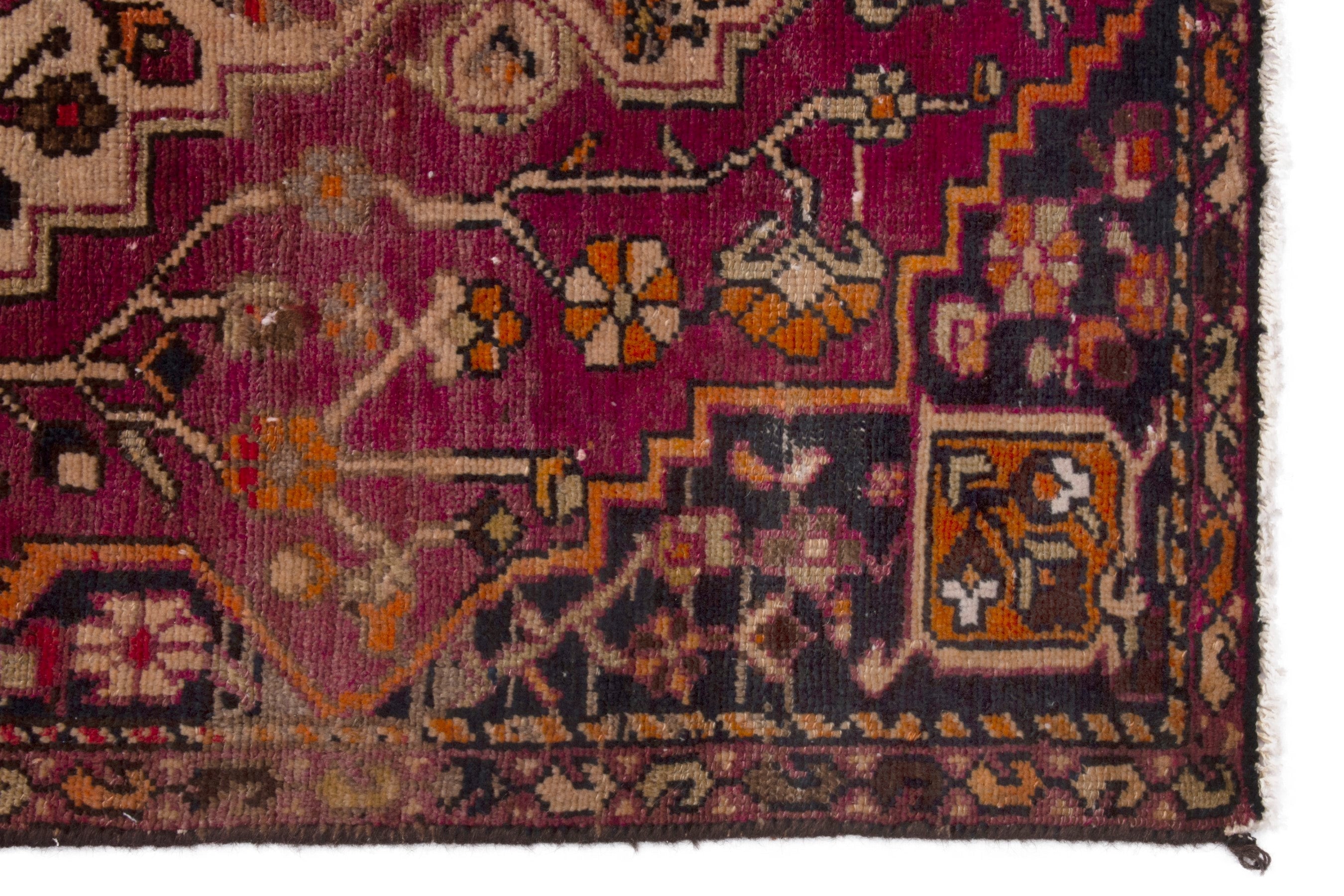 Persian Bakhtiari accent rug in burgundy and navy, view 10 of 20