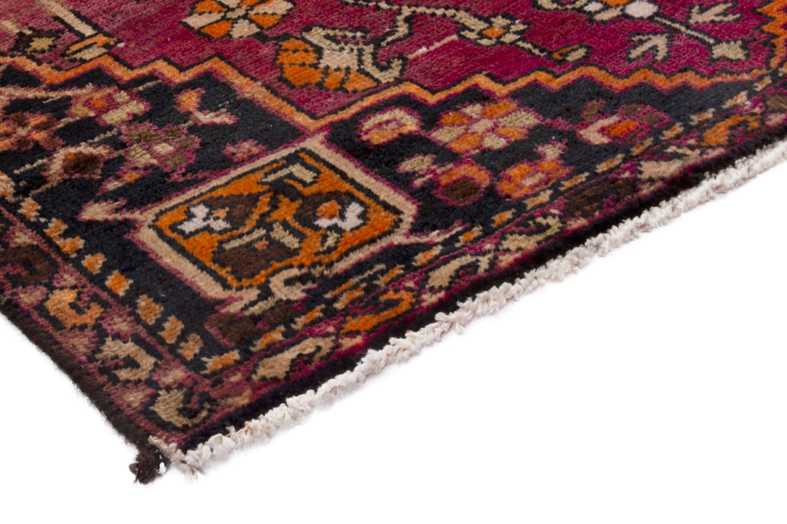 Persian Bakhtiari accent rug in burgundy and navy, view 4 of 20