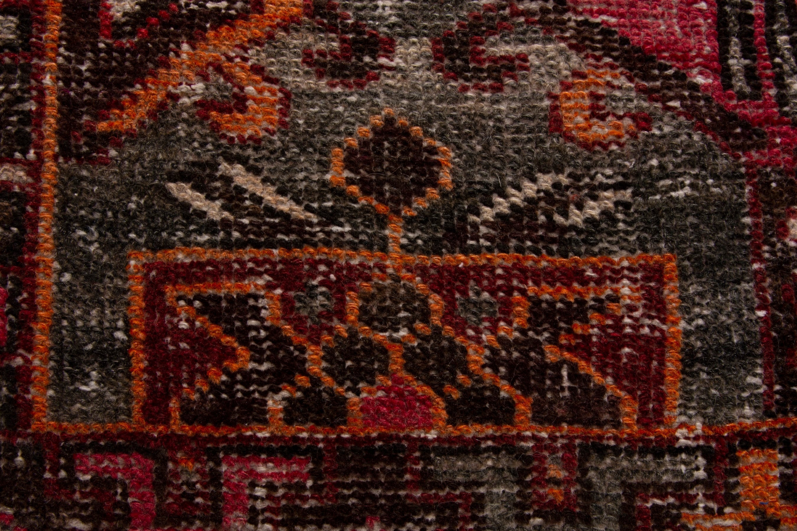 Persian Bakhtiari accent rug in burgundy and rust, view 11 of 20