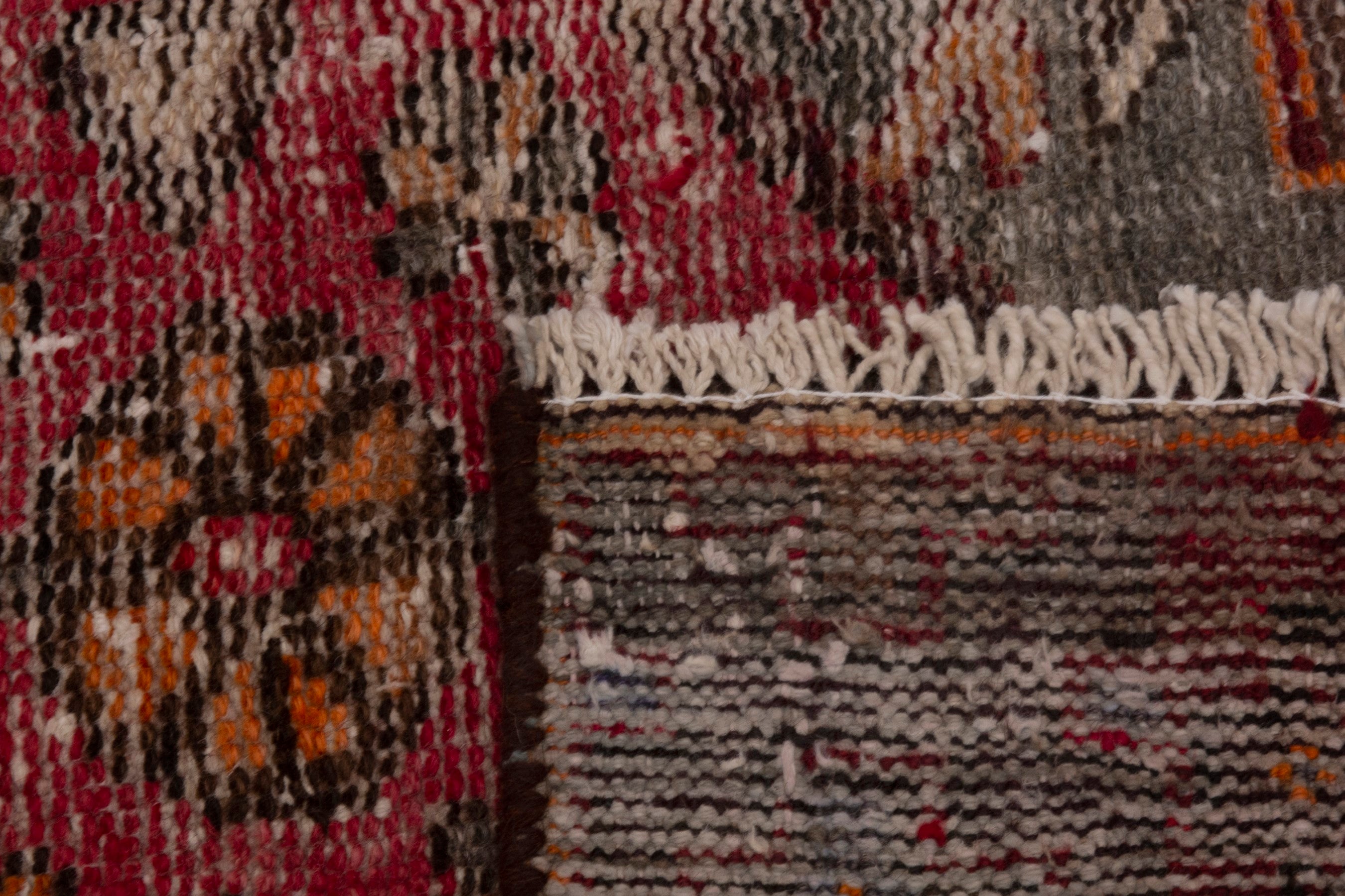 Persian Bakhtiari accent rug in burgundy and rust, view 20 of 20