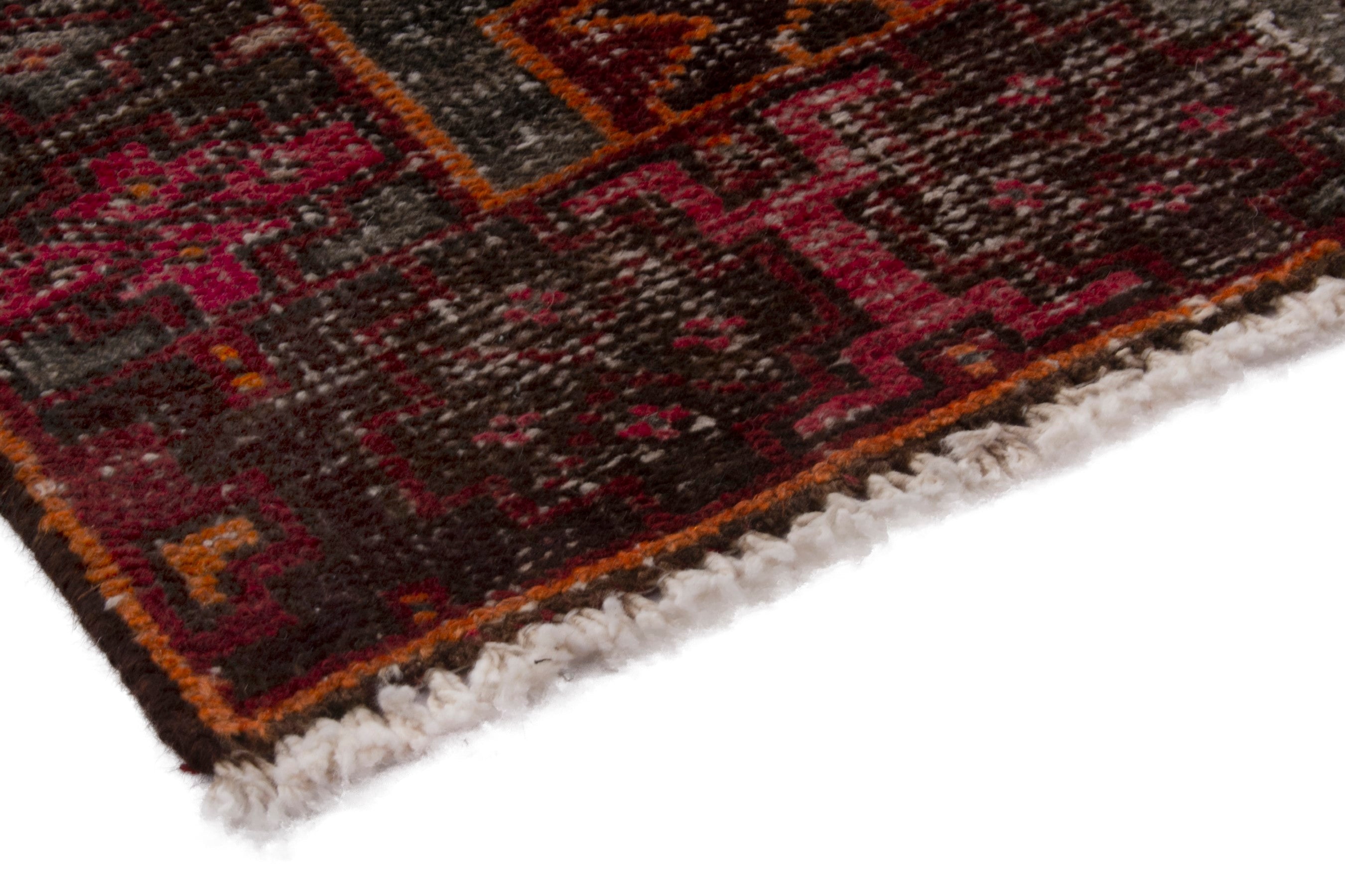 Persian Bakhtiari accent rug in burgundy and rust, view 4 of 20