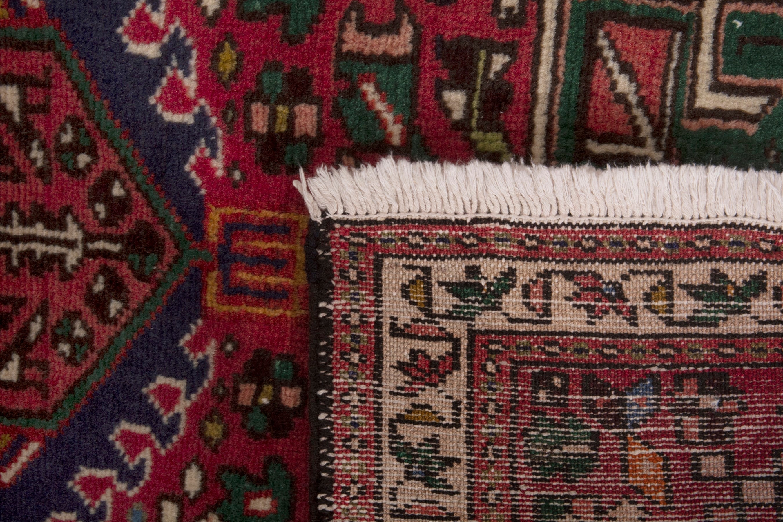 Persian Gharajeh accent rug in deep red and ivory, view 18 of 18