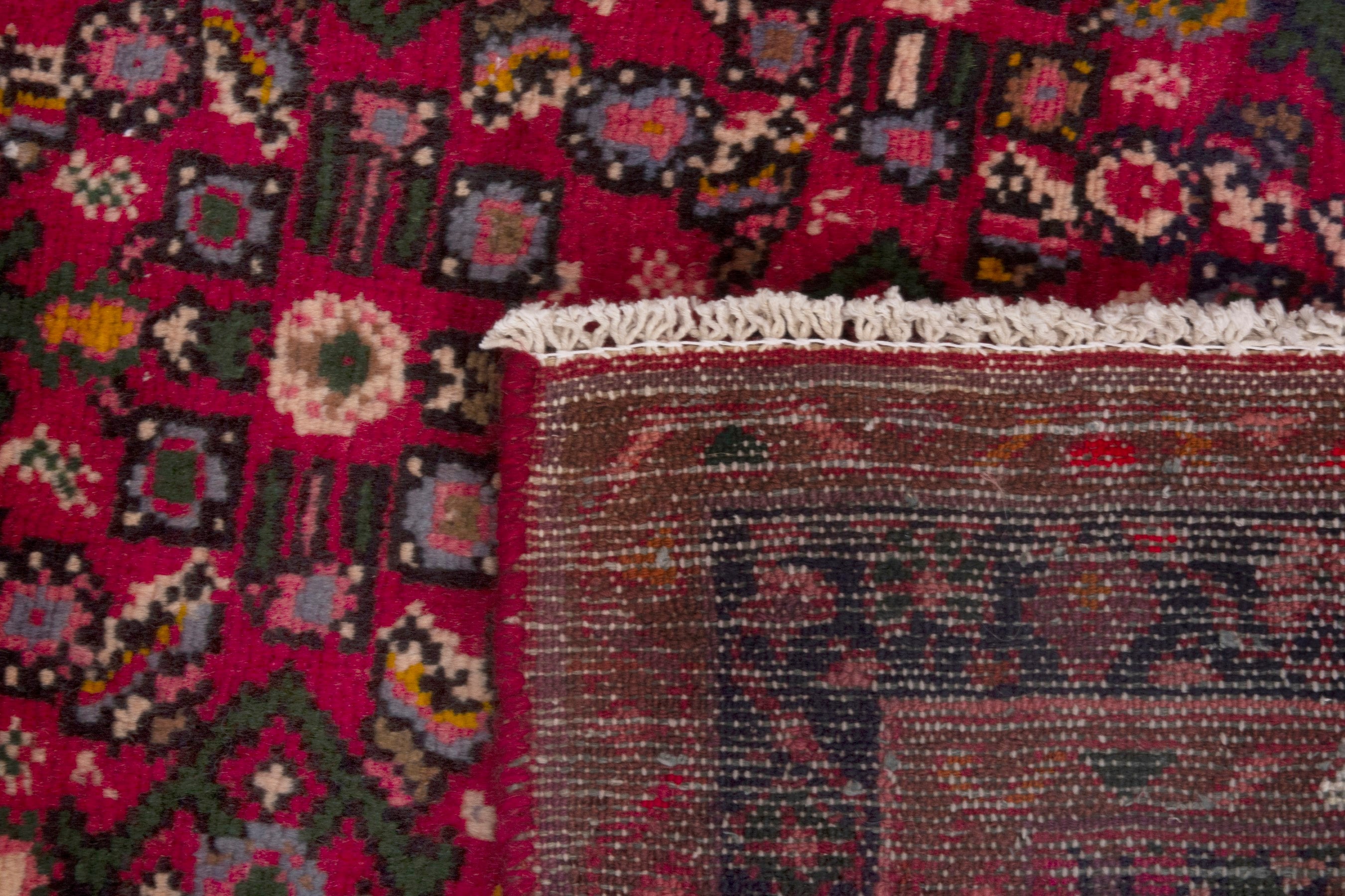 Persian Hamedan runner rug in deep red and burgundy, view 17 of 17