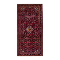 Persian Hamadan runner rug in deep red and burgundy, 3'2" x 6'5"