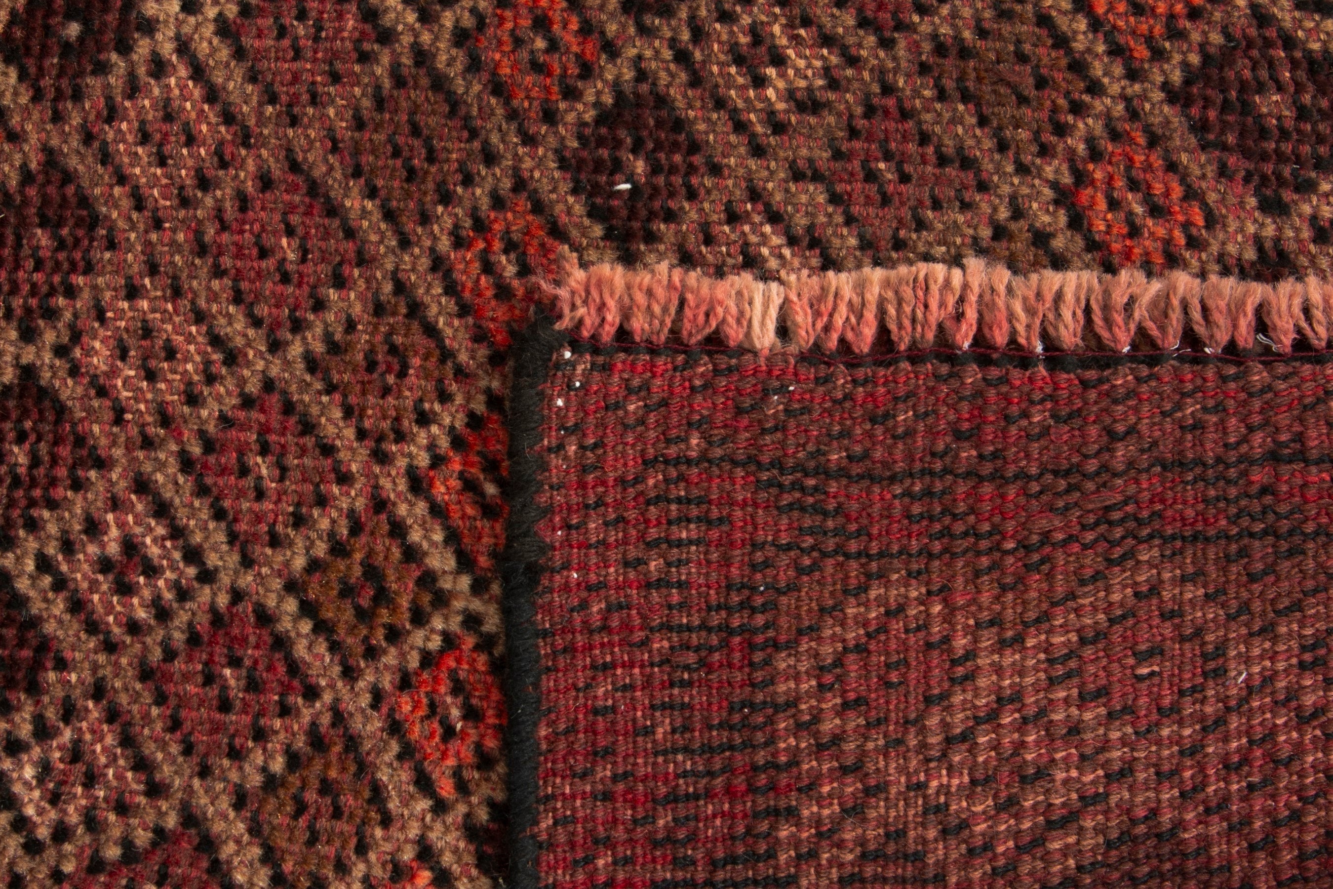 Persian Baluch accent rug in tan and rust, view 17 of 17
