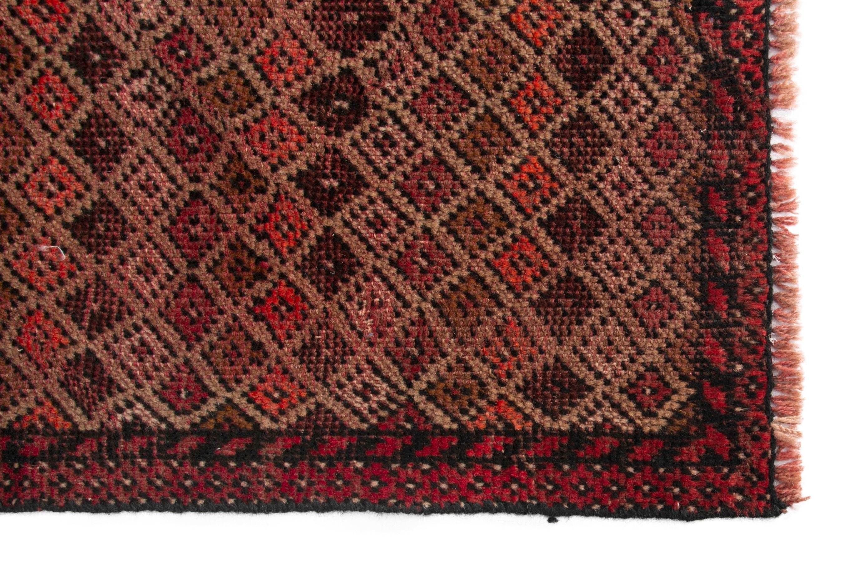 Persian Baluch accent rug in tan and rust, view 10 of 17