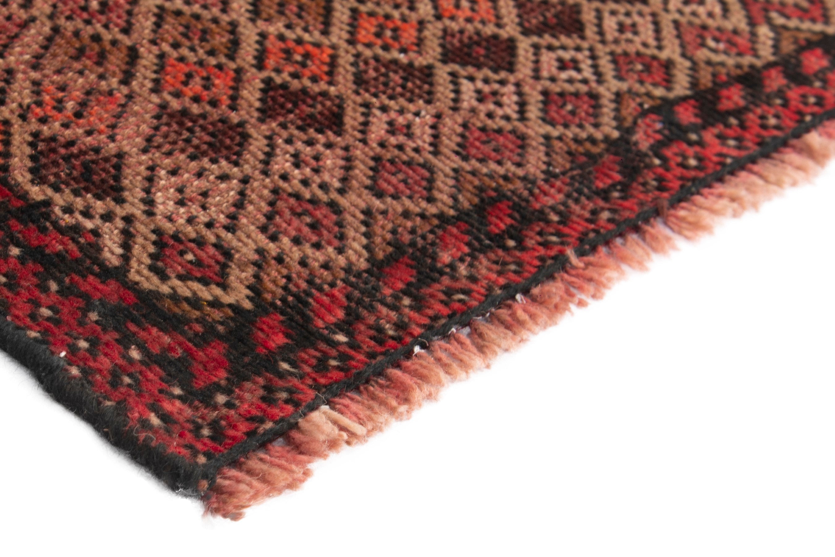 Persian Baluch accent rug in tan and rust, view 4 of 17