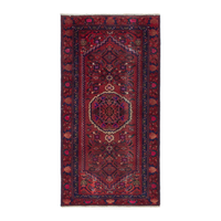 Persian Zanjan runner rug in burgundy and deep red, 2'11" x 6'3"