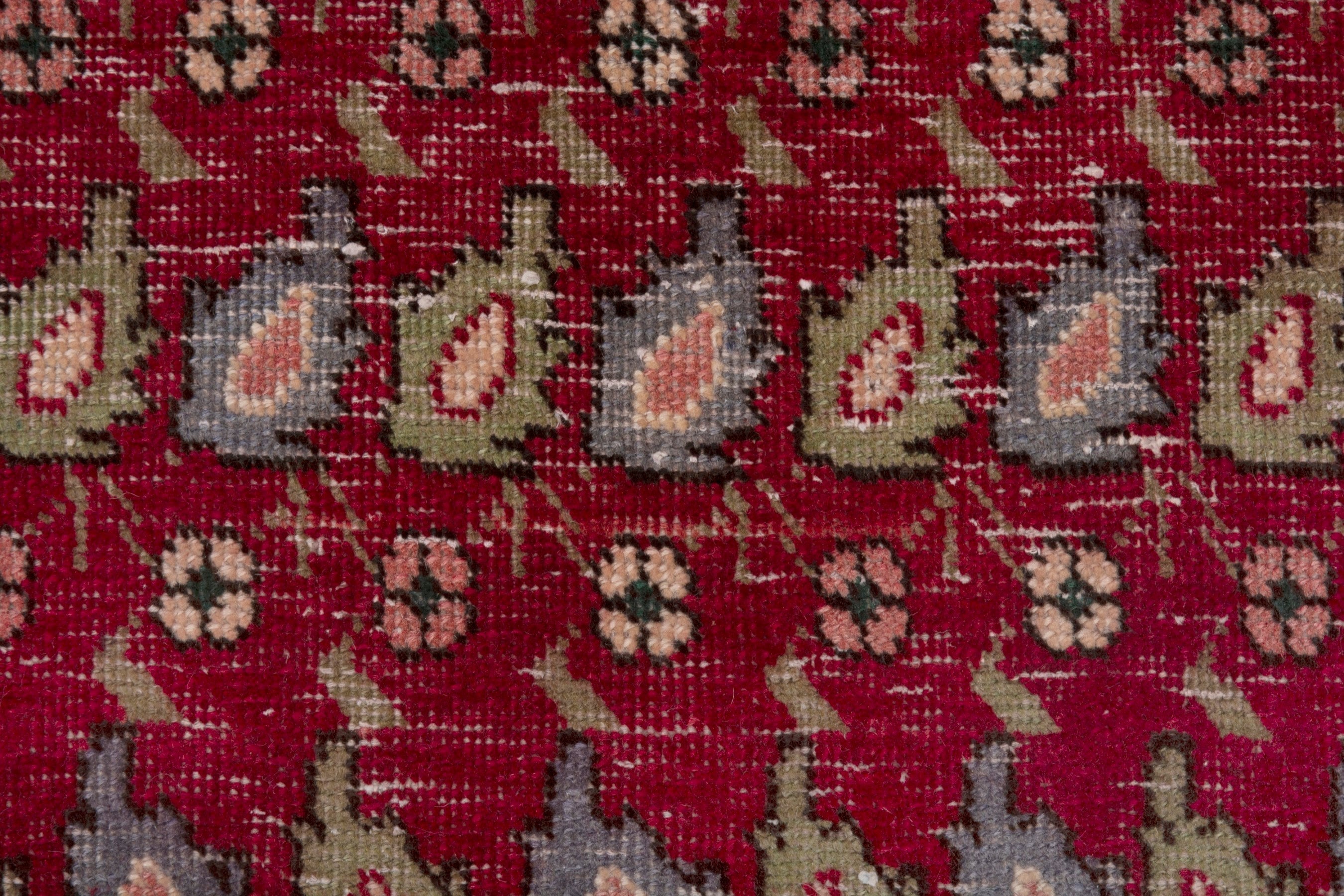Persian Tabriz accent rug in burgundy and sage, view 11 of 17