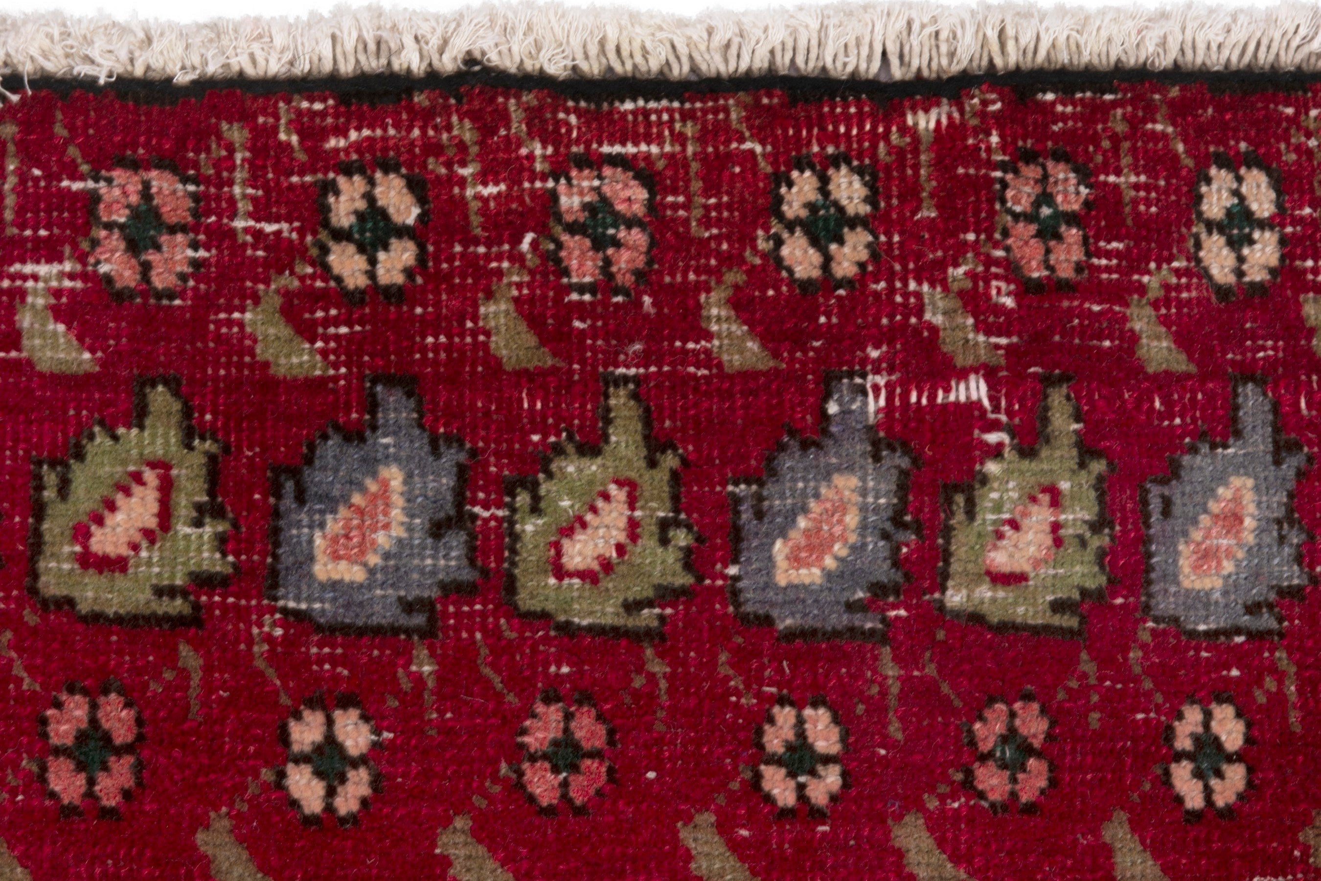 Persian Tabriz accent rug in burgundy and sage, view 12 of 17