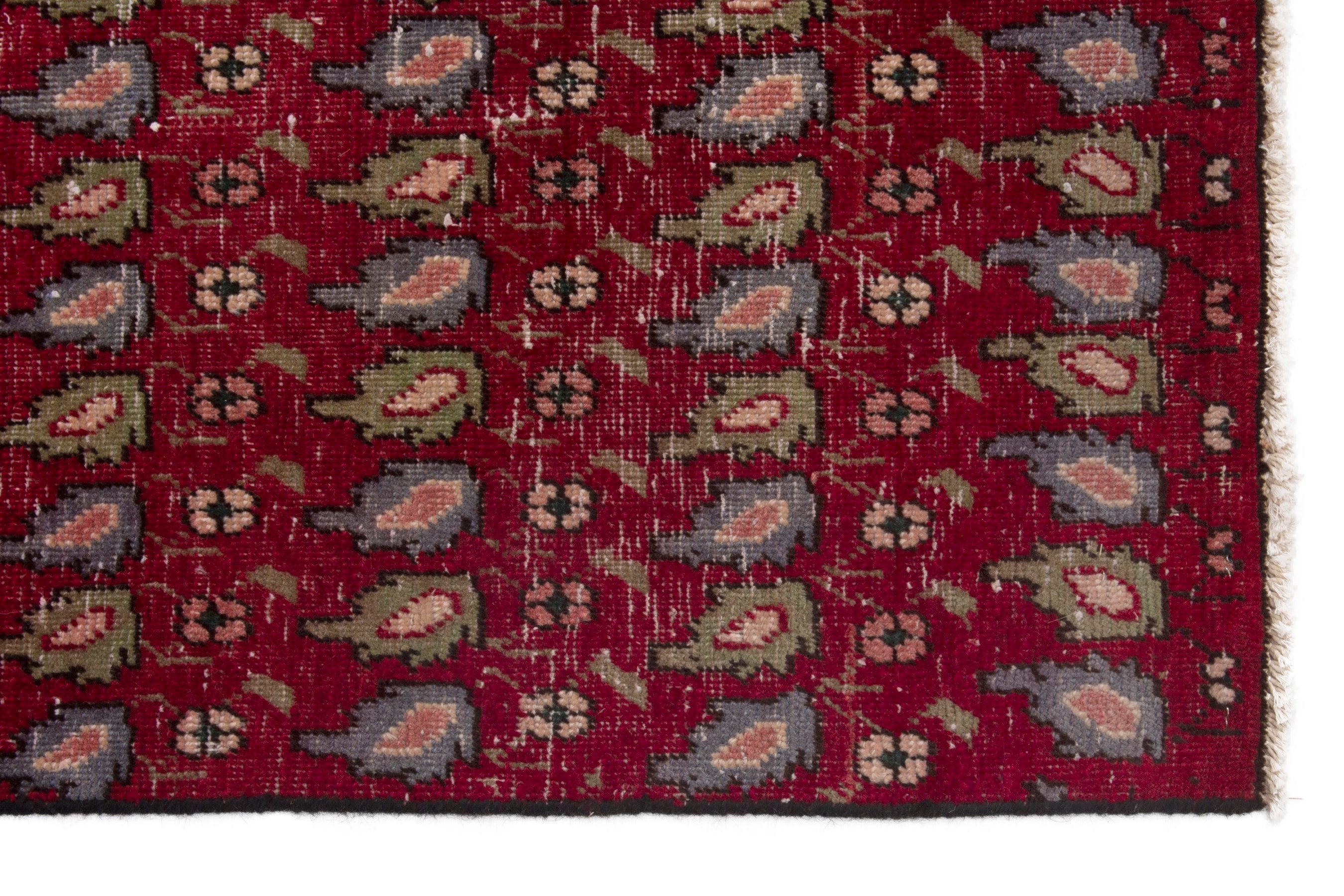 Persian Tabriz accent rug in burgundy and sage, view 10 of 17