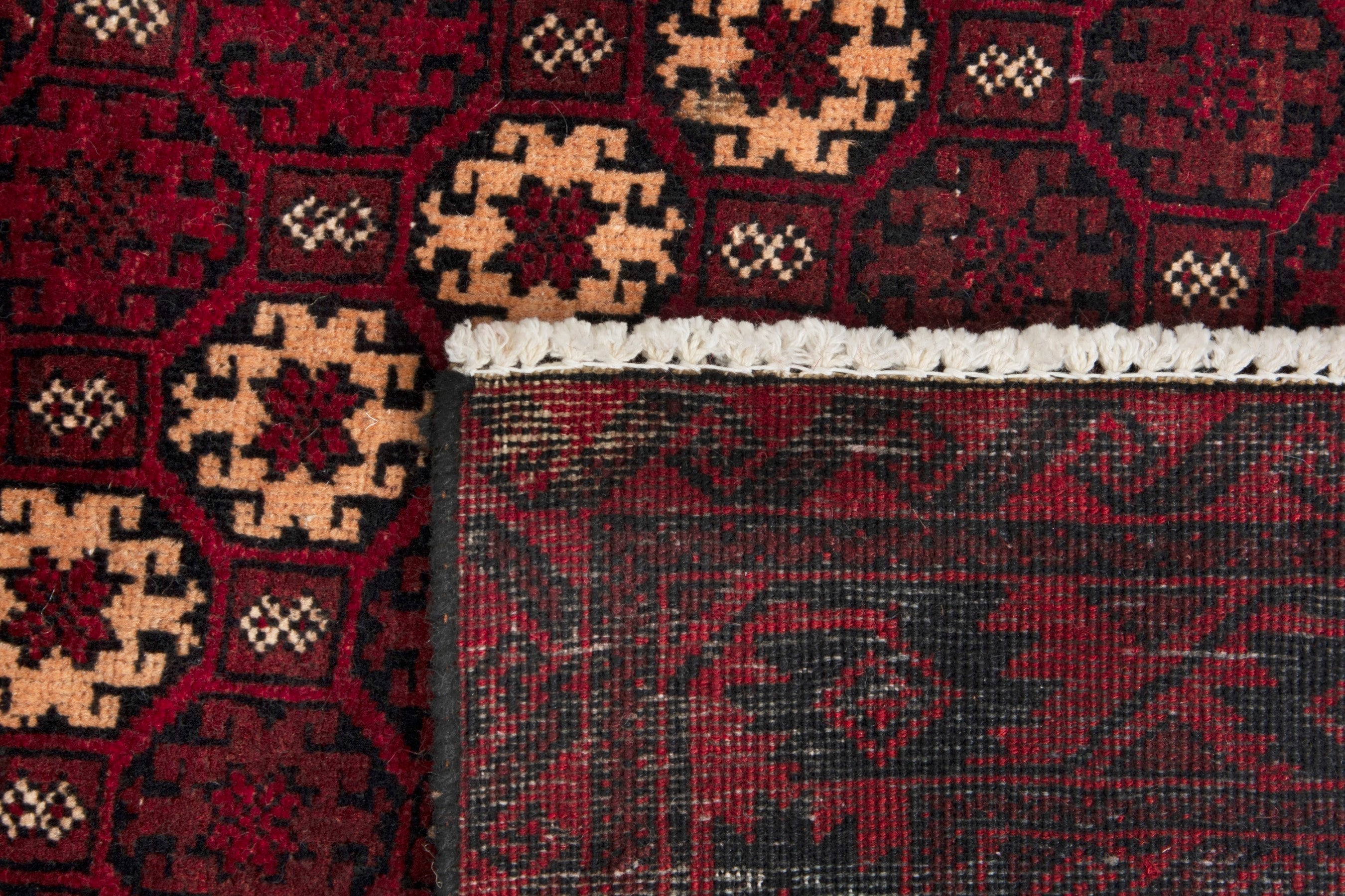 Persian Baluch accent rug in burgundy and deep red, view 17 of 17