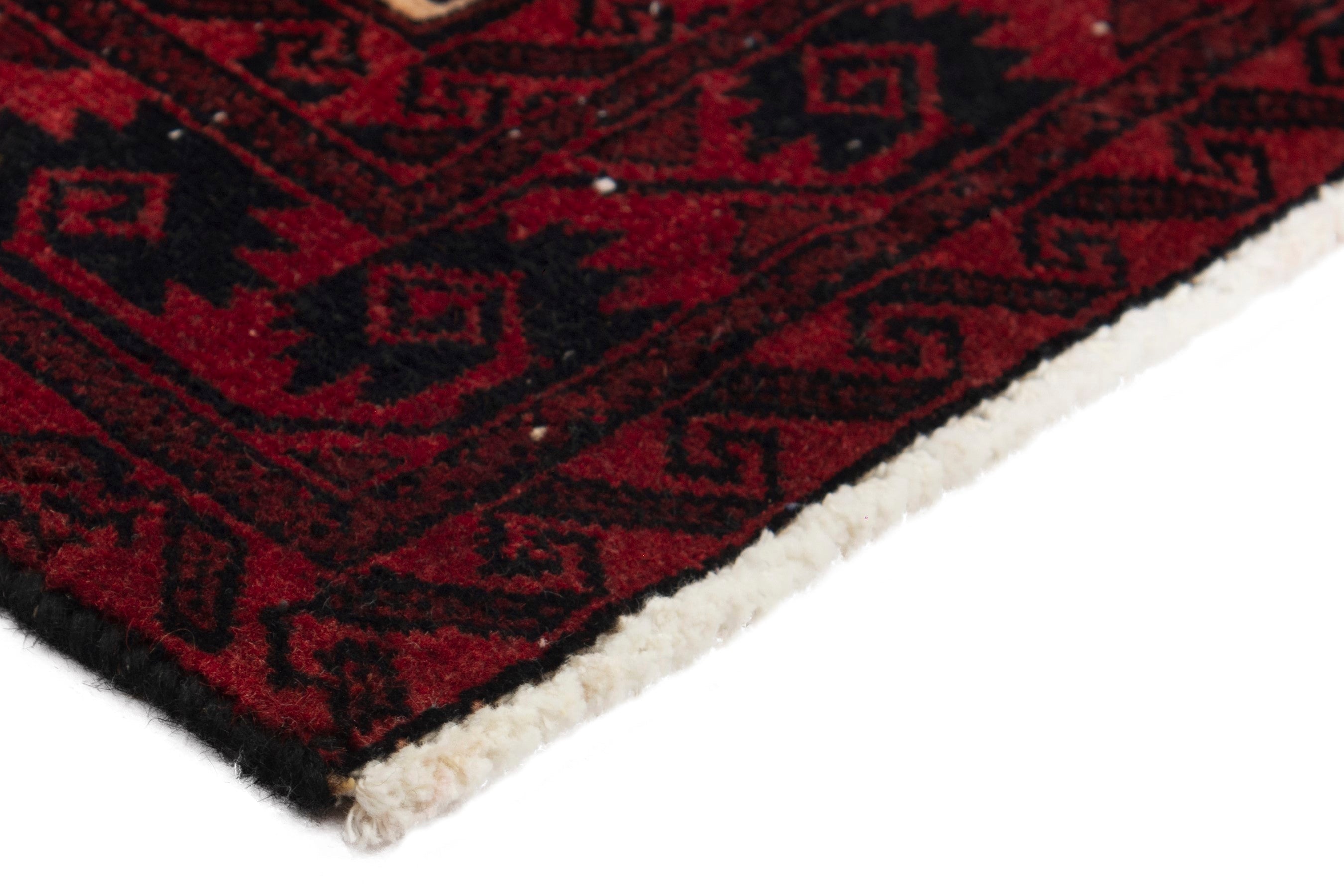 Persian Baluch accent rug in burgundy and deep red, view 4 of 17