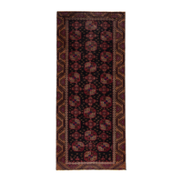 Persian Torkaman runner rug in navy and rust, 3'1" x 7'6"