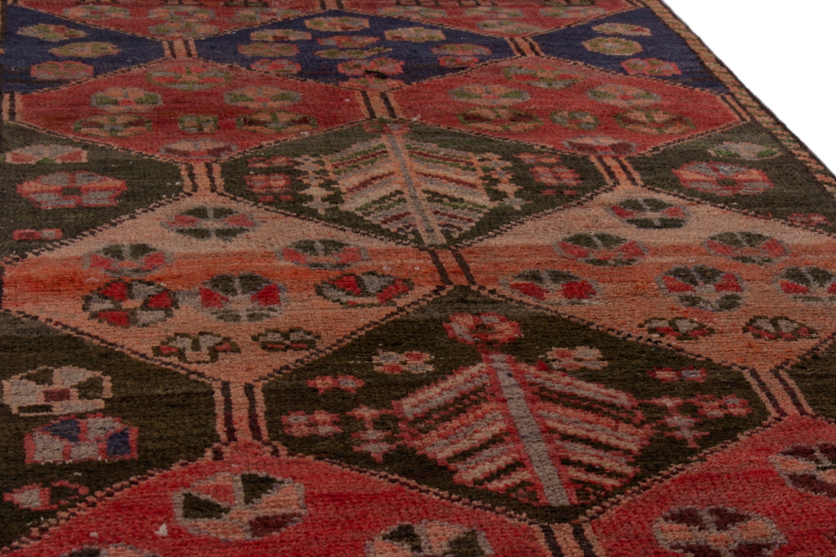 Persian Bakhtiari accent rug in deep red and burgundy, view 8 of 18