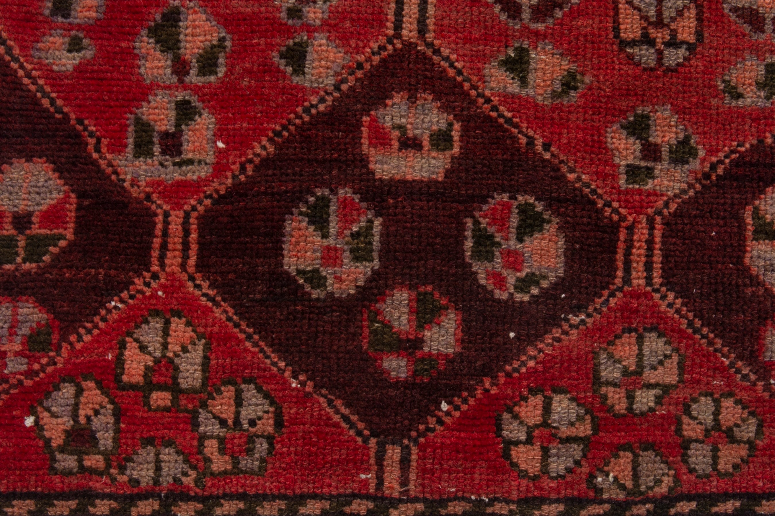 Persian Bakhtiari accent rug in deep red and burgundy, view 11 of 18