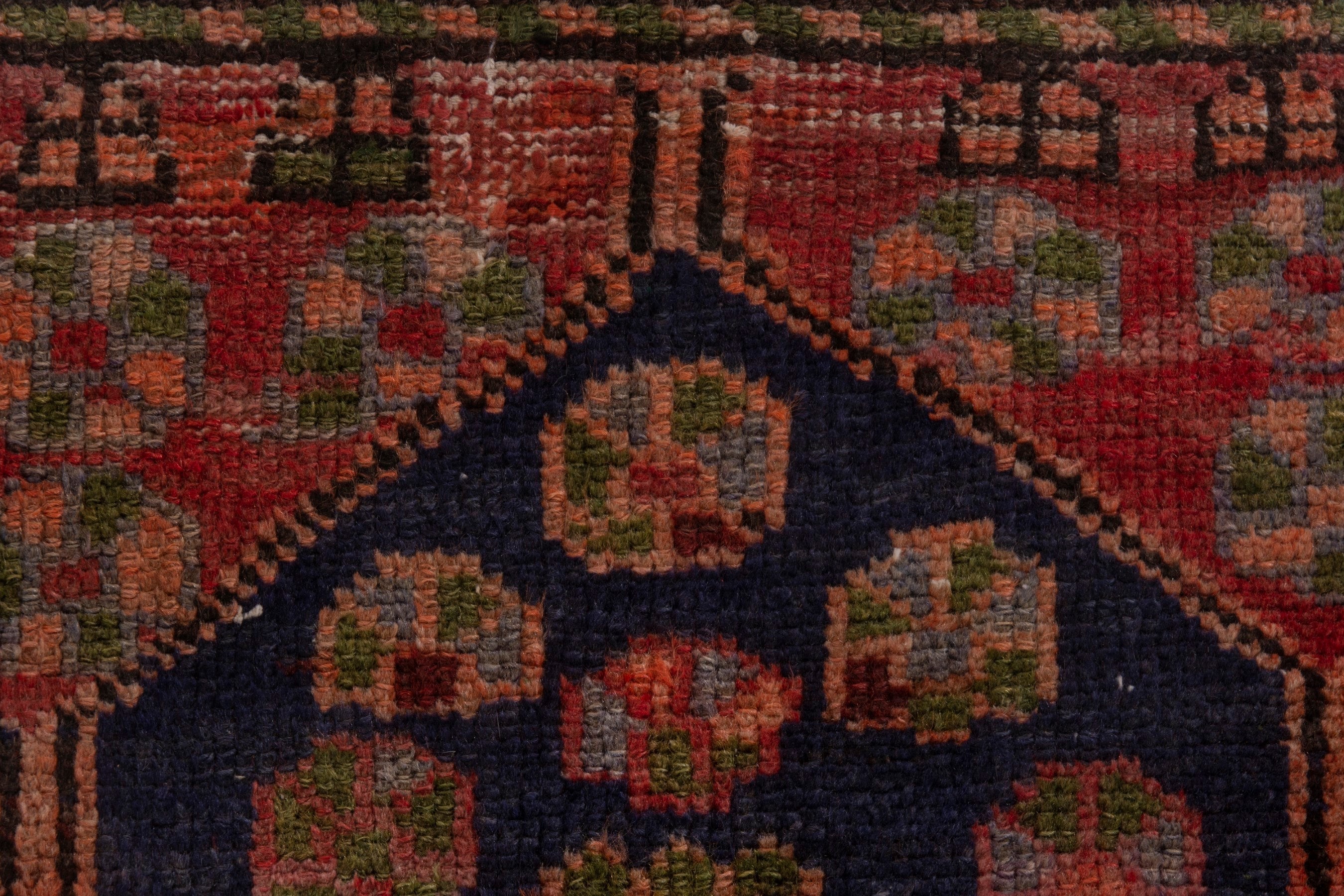 Persian Bakhtiari accent rug in deep red and burgundy, view 14 of 18