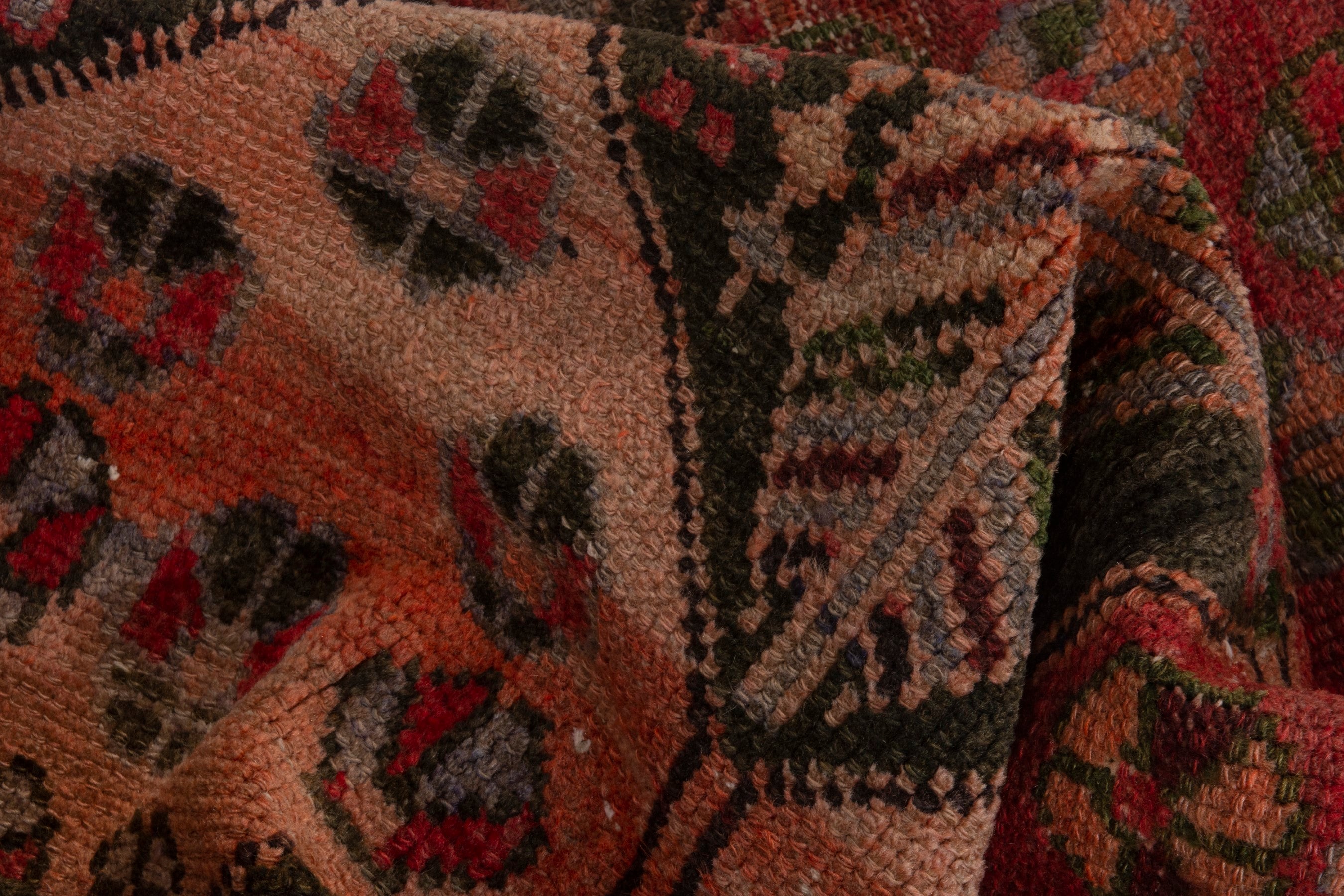 Persian Bakhtiari accent rug in deep red and burgundy, view 15 of 18