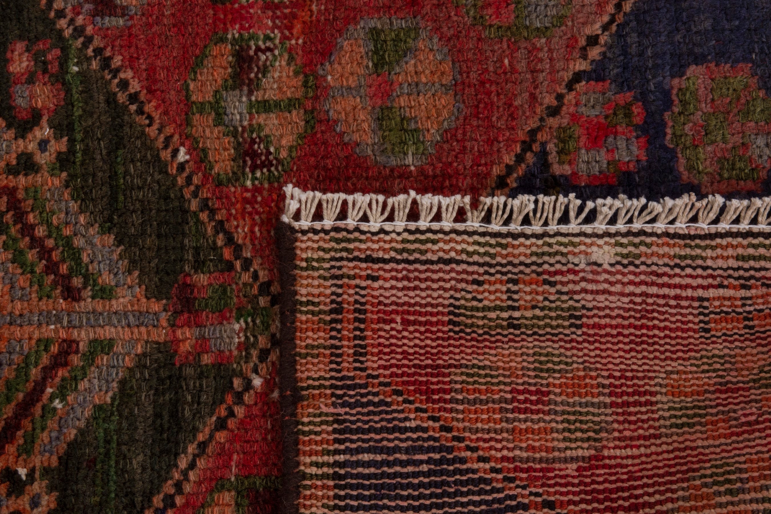 Persian Bakhtiari accent rug in deep red and burgundy, view 18 of 18