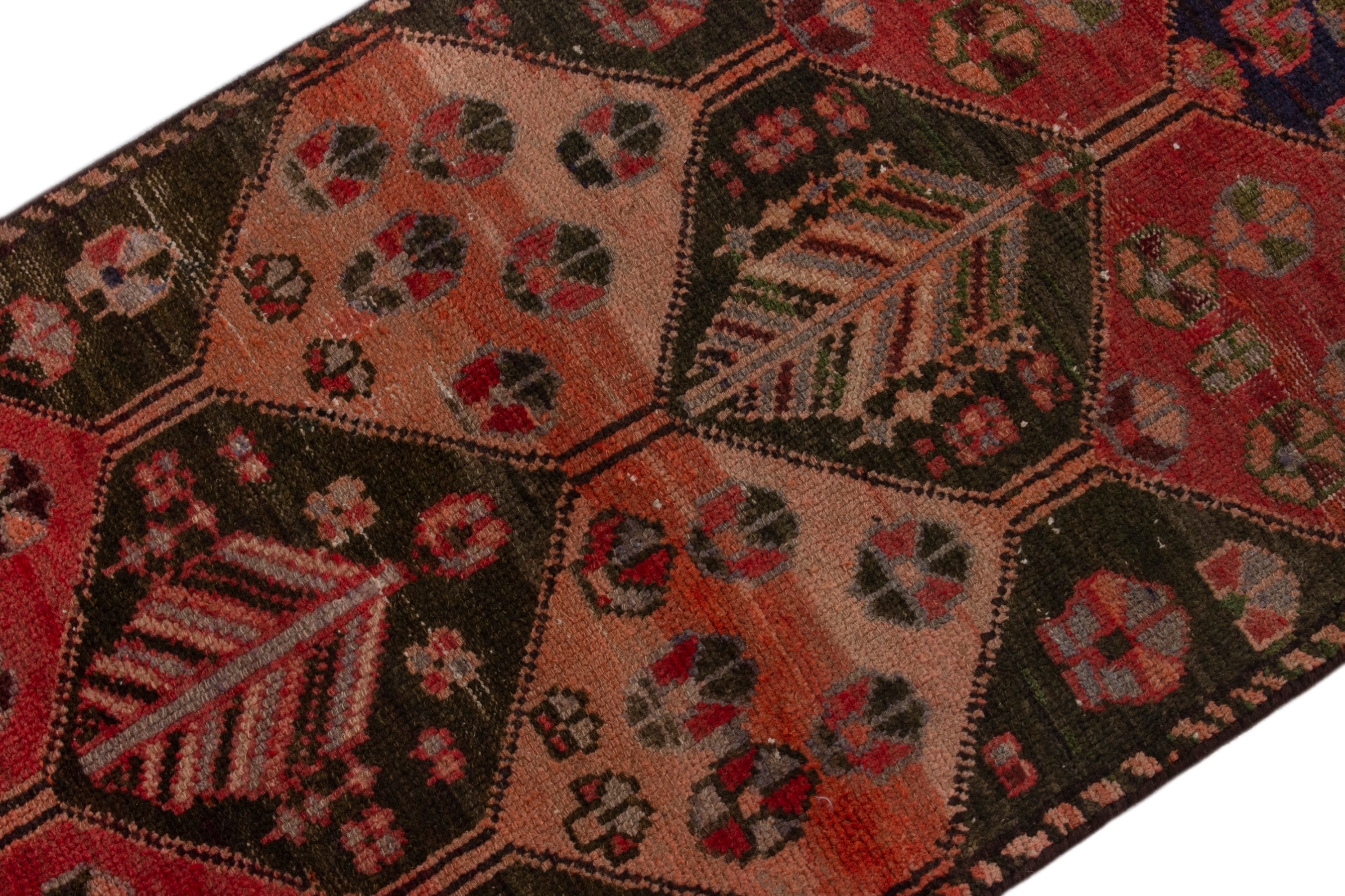 Persian Bakhtiari accent rug in deep red and burgundy, view 6 of 18