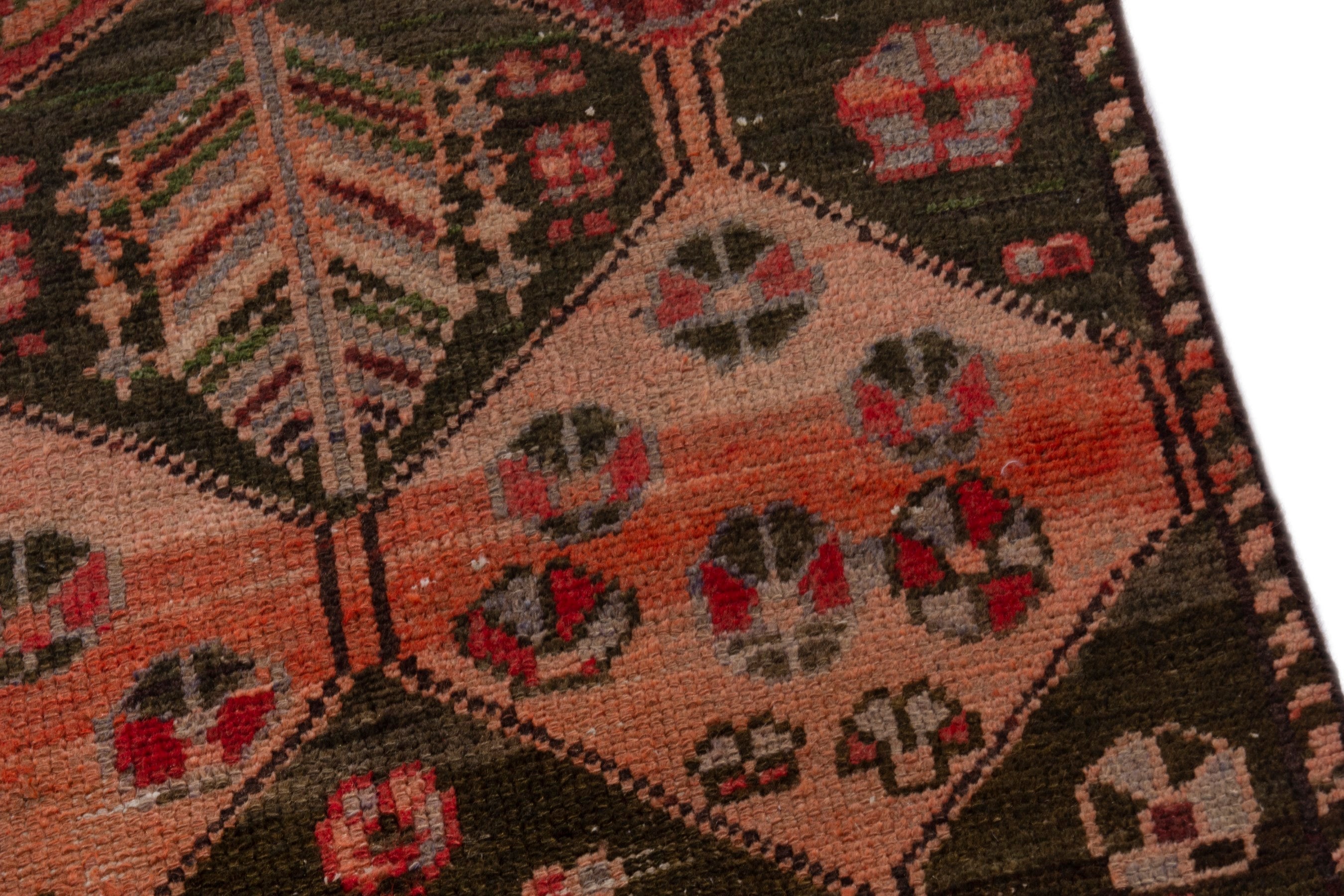 Persian Bakhtiari accent rug in deep red and burgundy, view 9 of 18