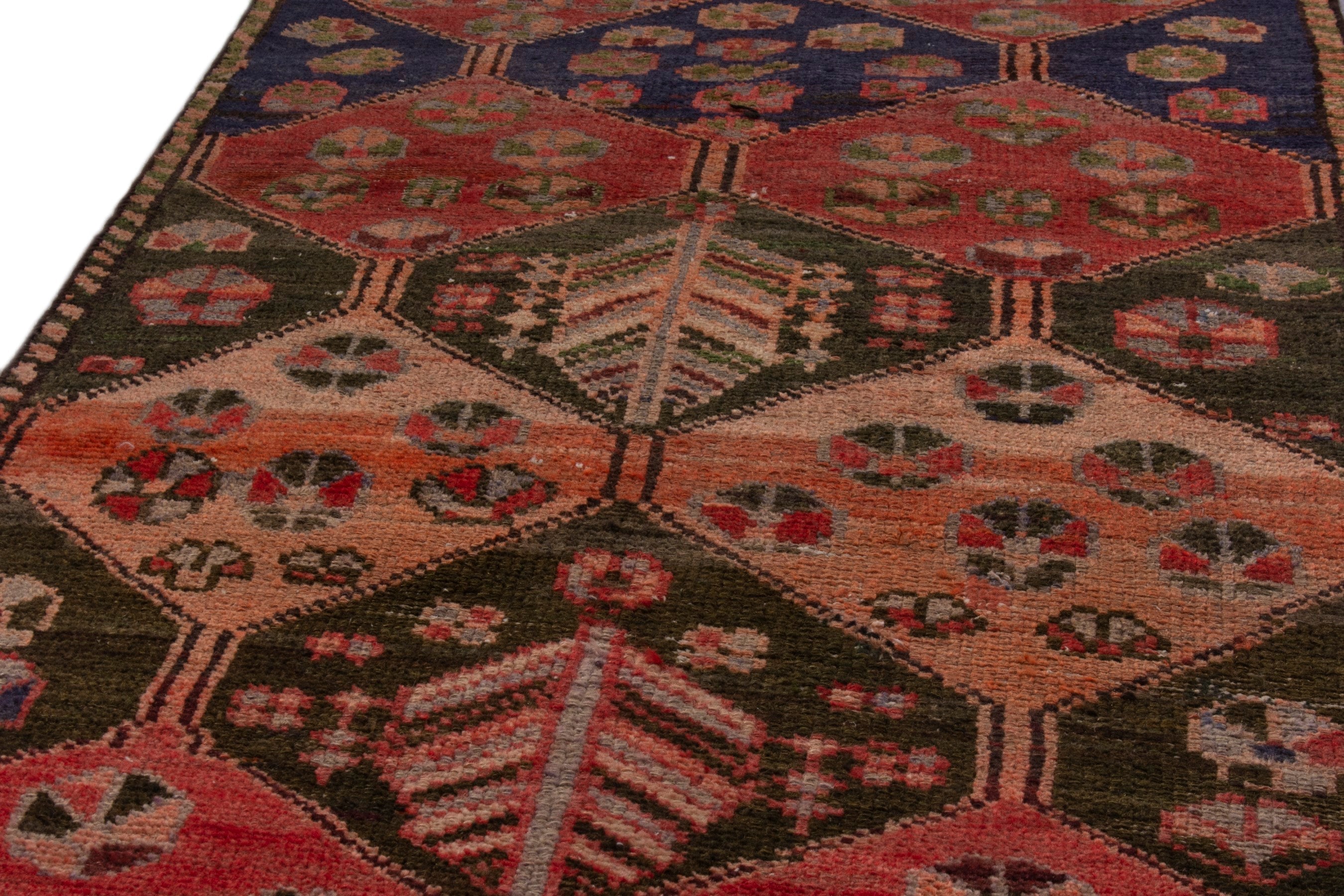 Persian Bakhtiari accent rug in deep red and burgundy, view 7 of 18