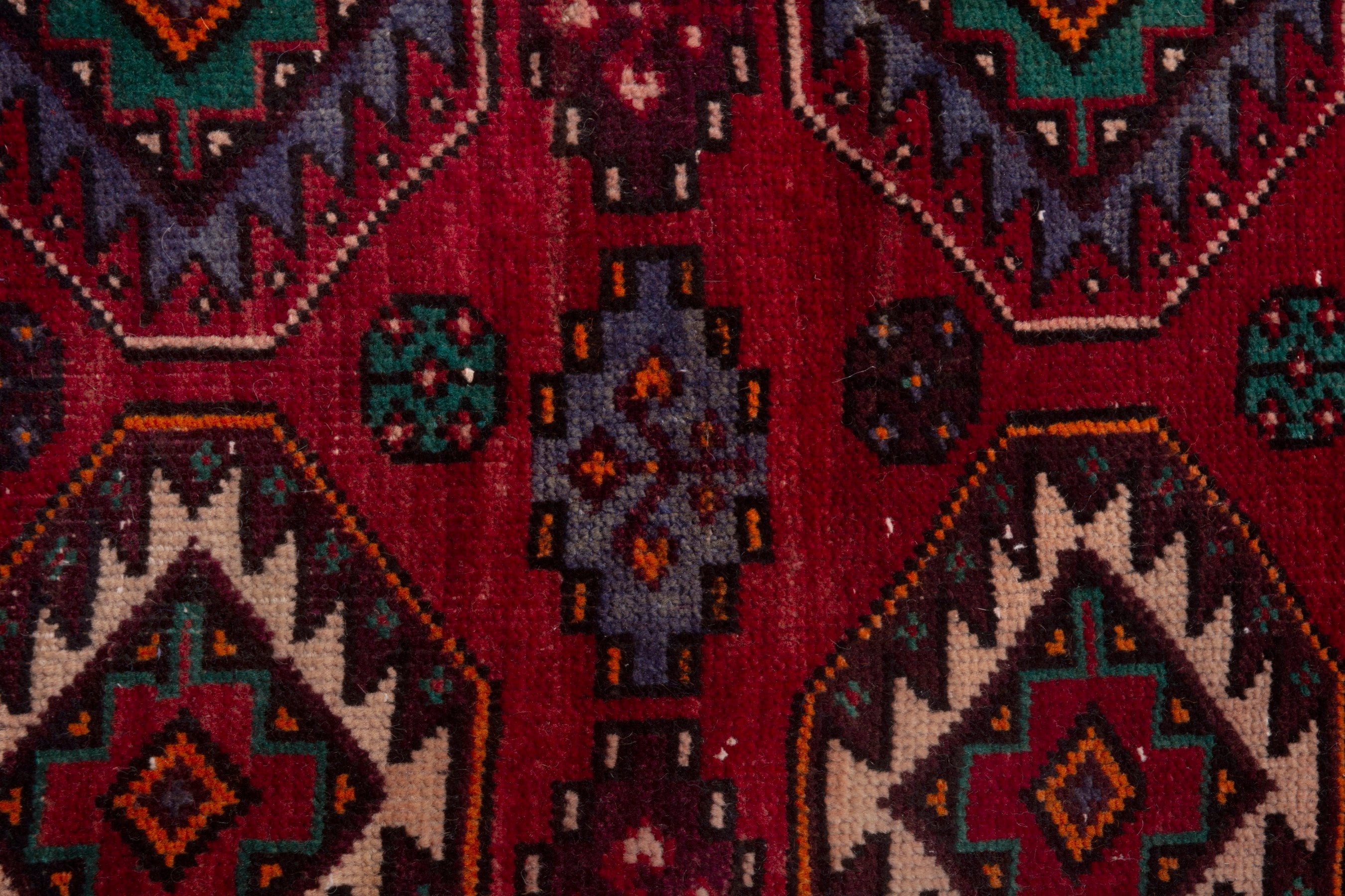 Persian Baluch area rug in deep red and burgundy, view 14 of 18