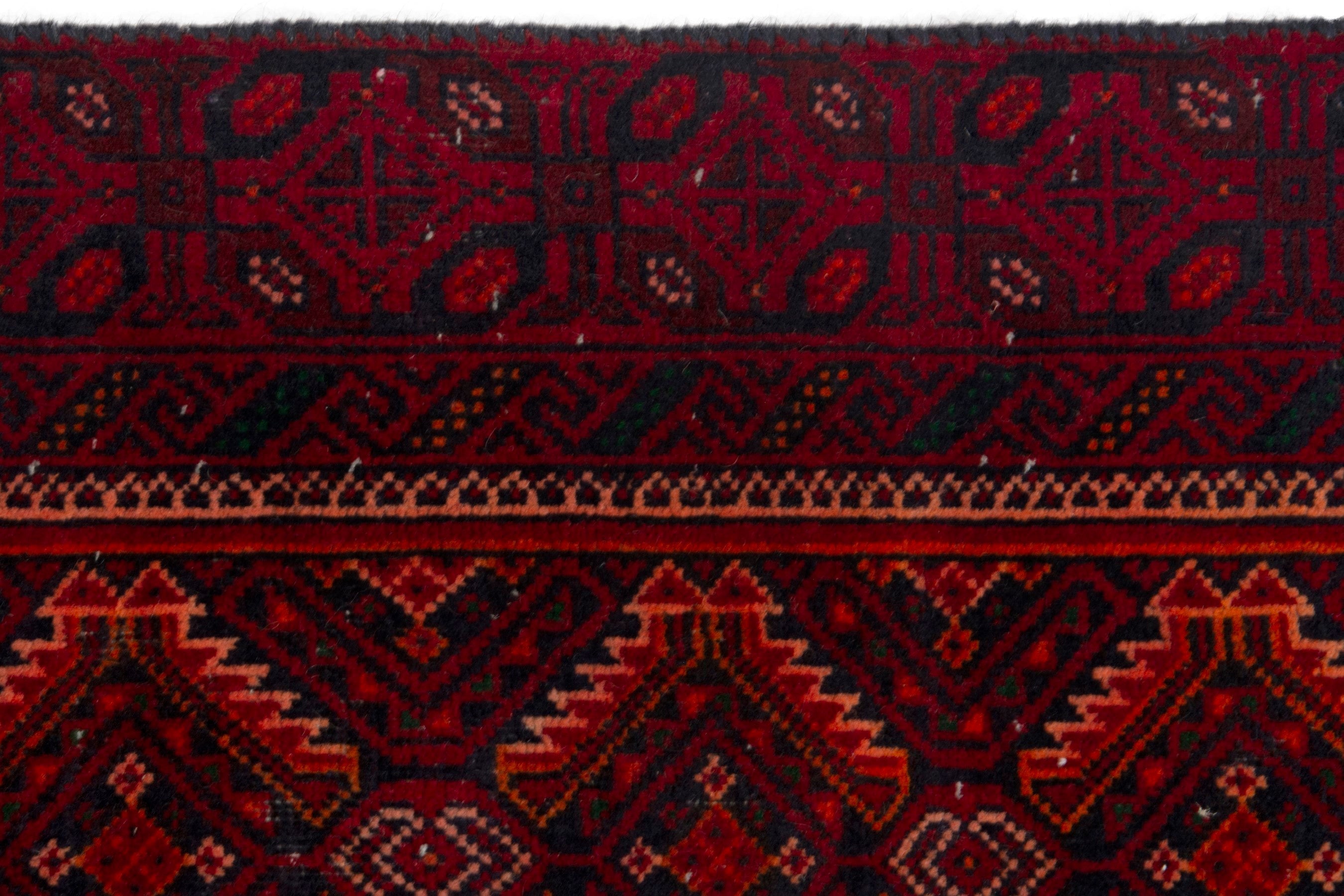 Persian Baluch accent rug in burgundy and deep red, view 13 of 17