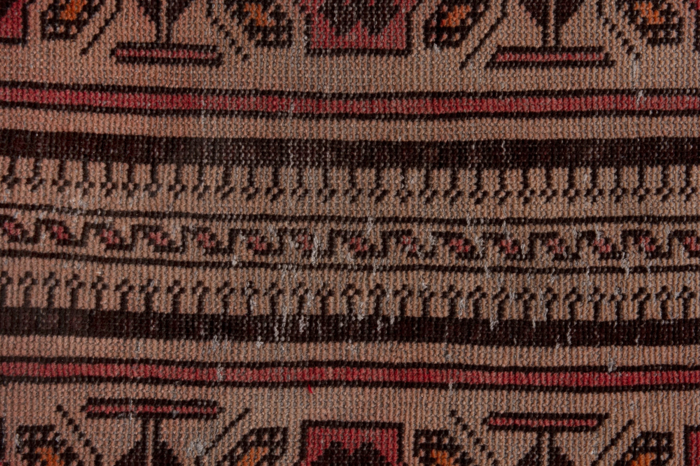 Persian Baluch accent rug in deep red and cream, view 11 of 18