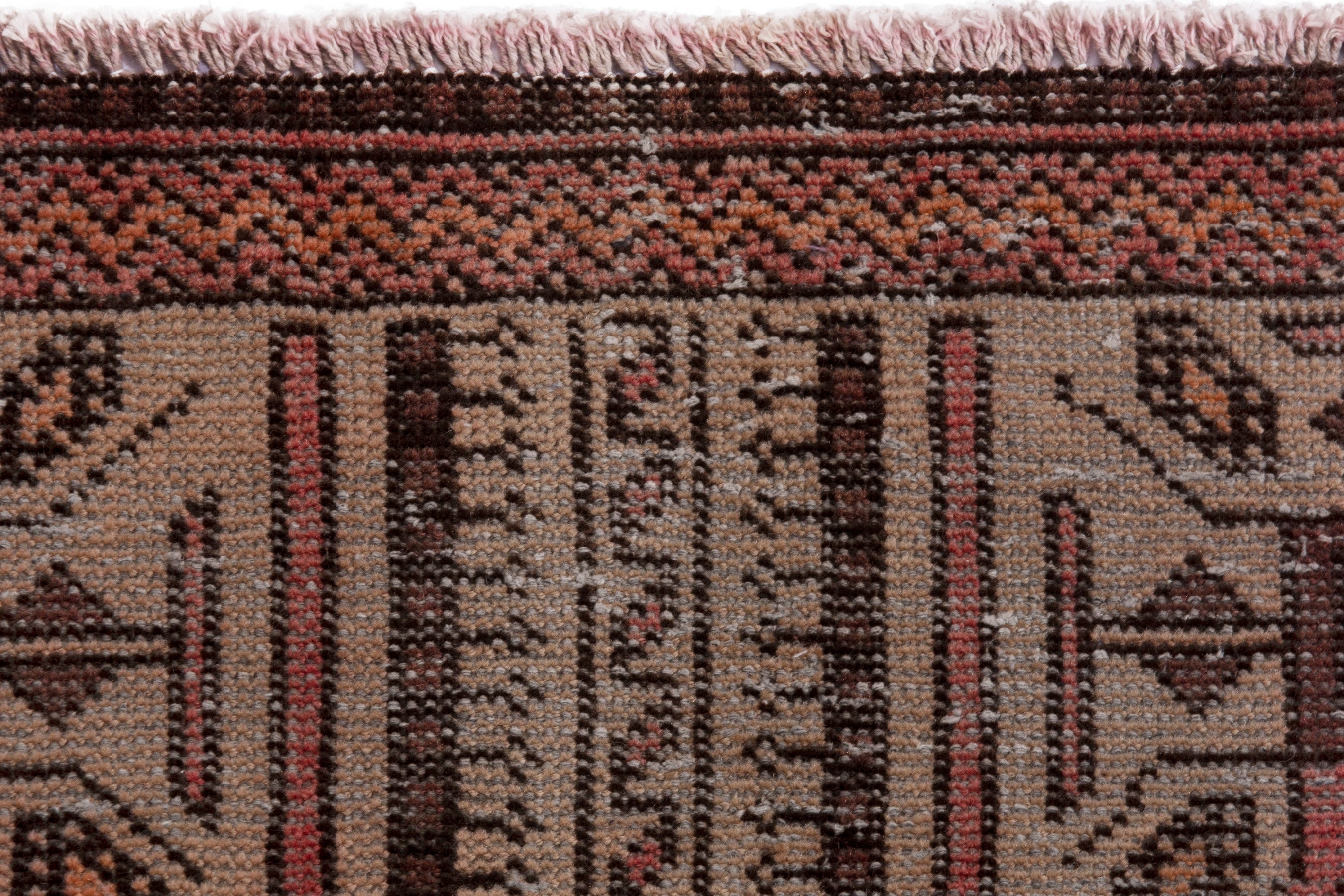 Persian Baluch accent rug in deep red and cream, view 13 of 18