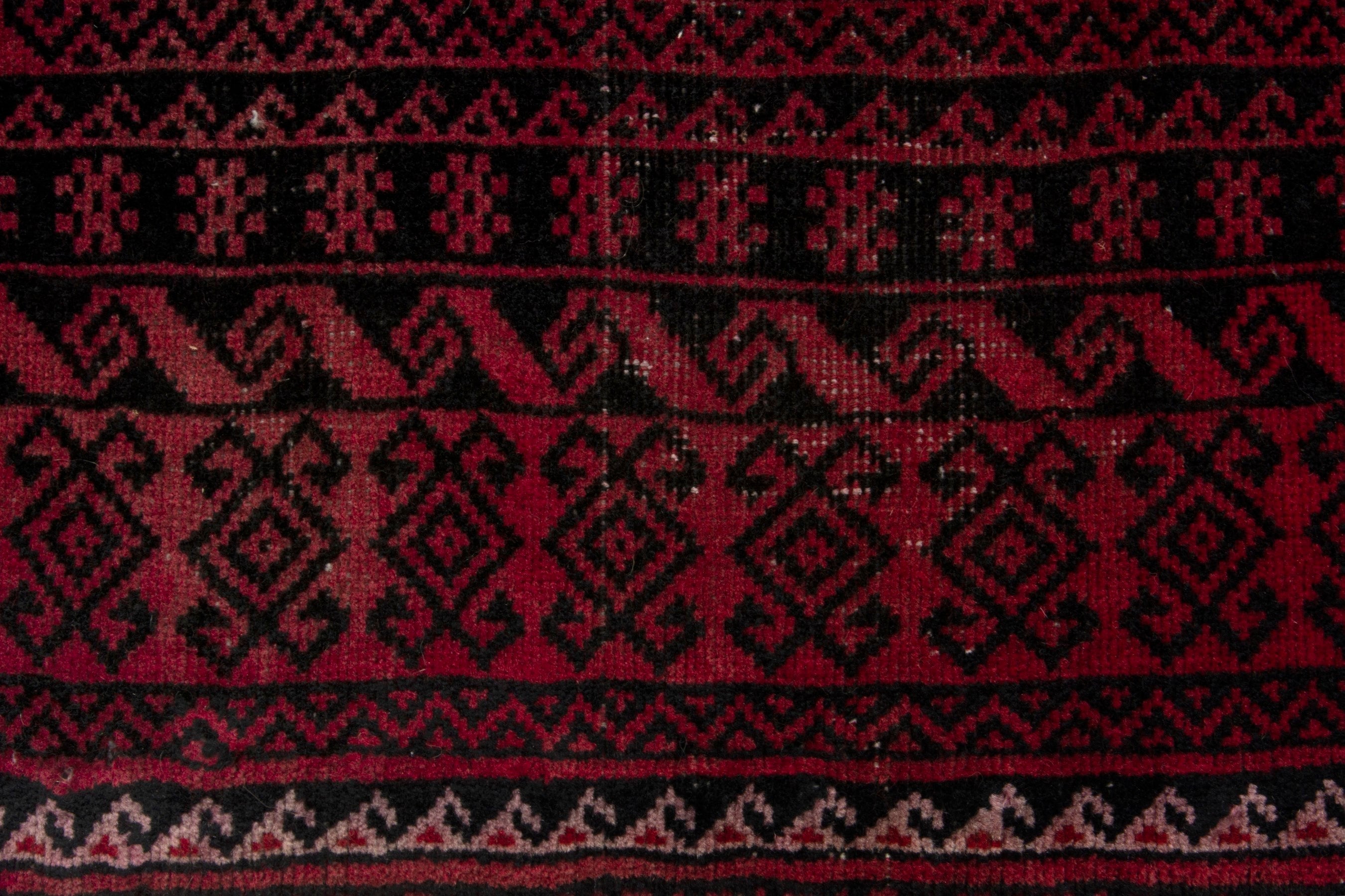 Persian Baluch area rug in burgundy and deep red, view 11 of 18