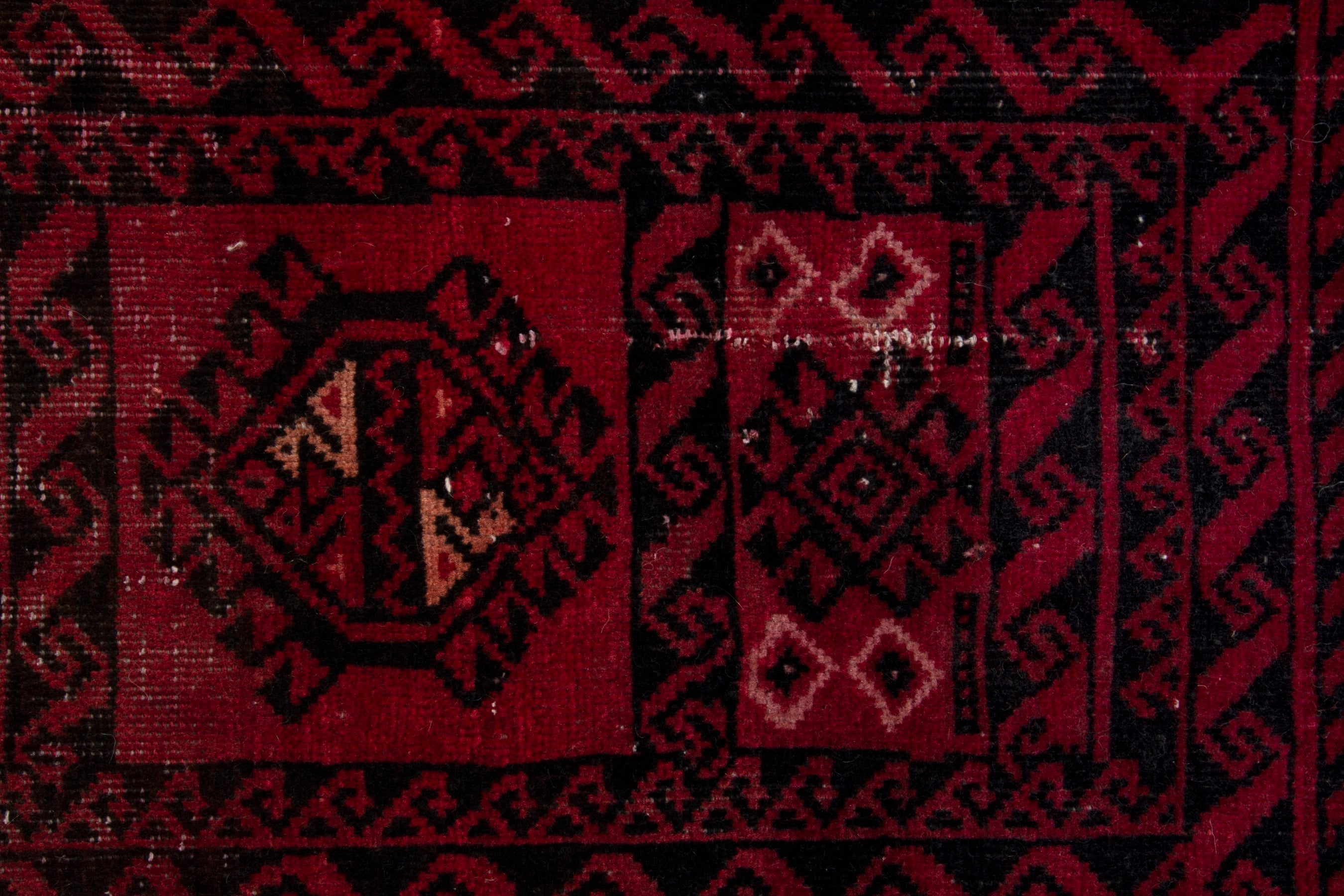 Persian Baluch area rug in burgundy and deep red, view 14 of 18