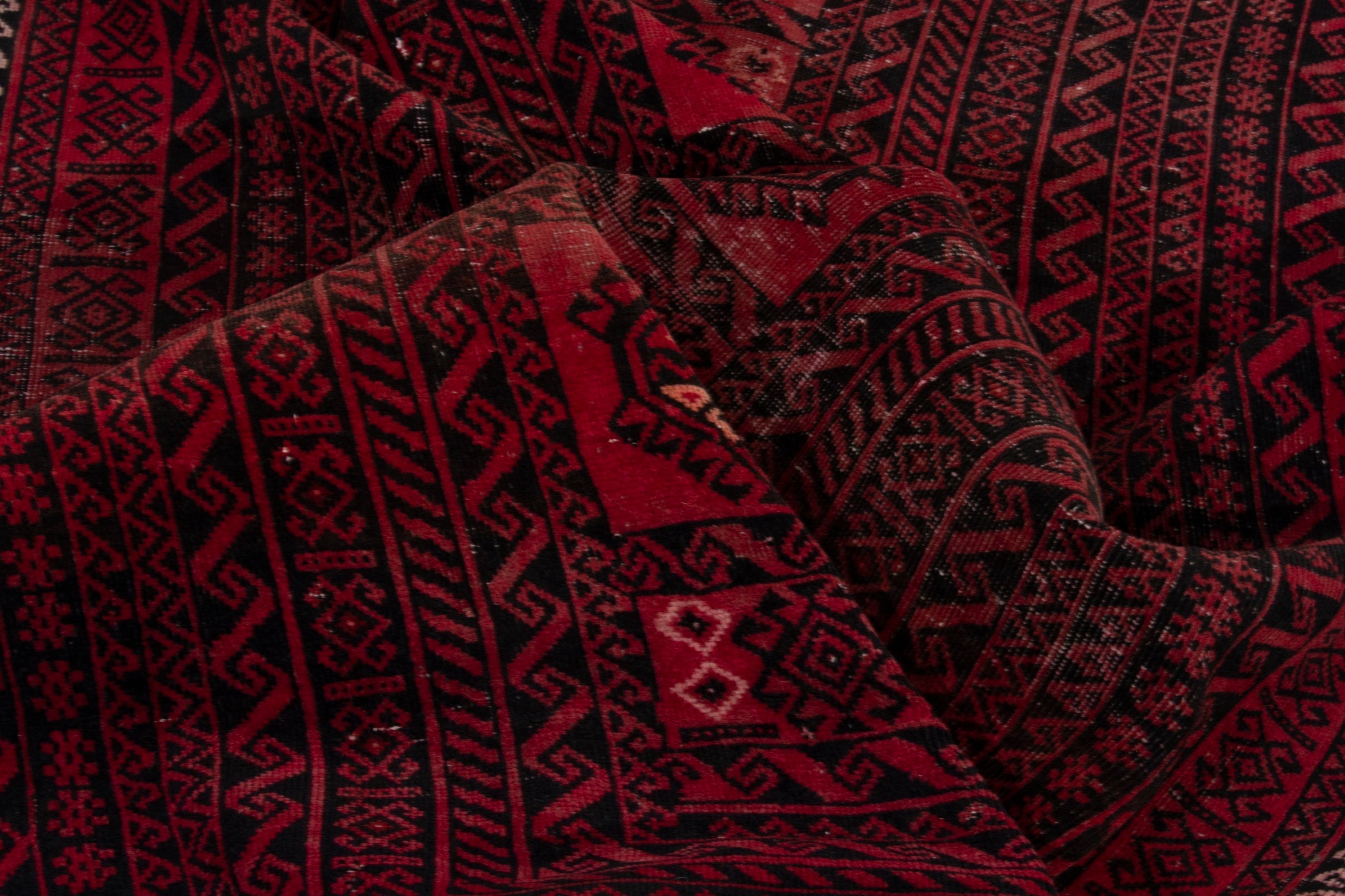 Persian Baluch area rug in burgundy and deep red, view 16 of 18
