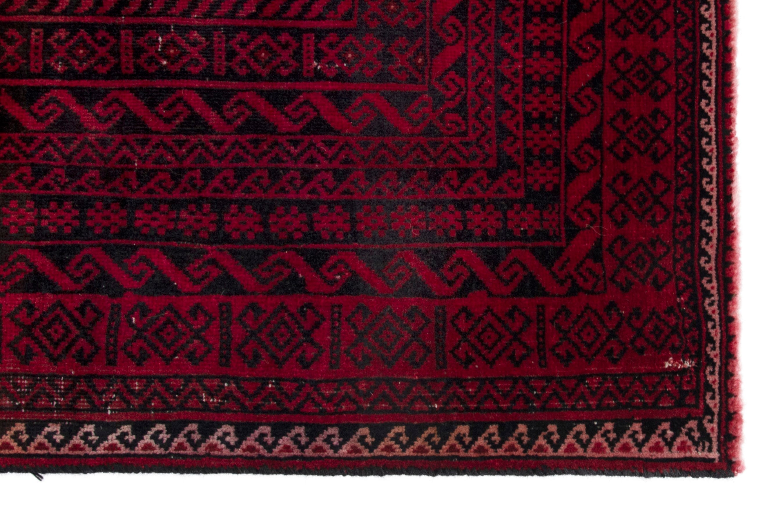 Persian Baluch area rug in burgundy and deep red, view 10 of 18