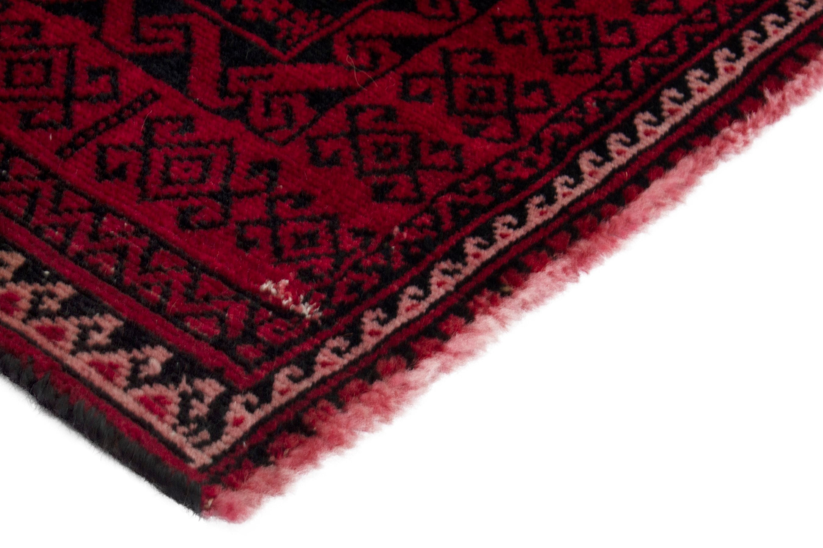 Persian Baluch area rug in burgundy and deep red, view 4 of 18