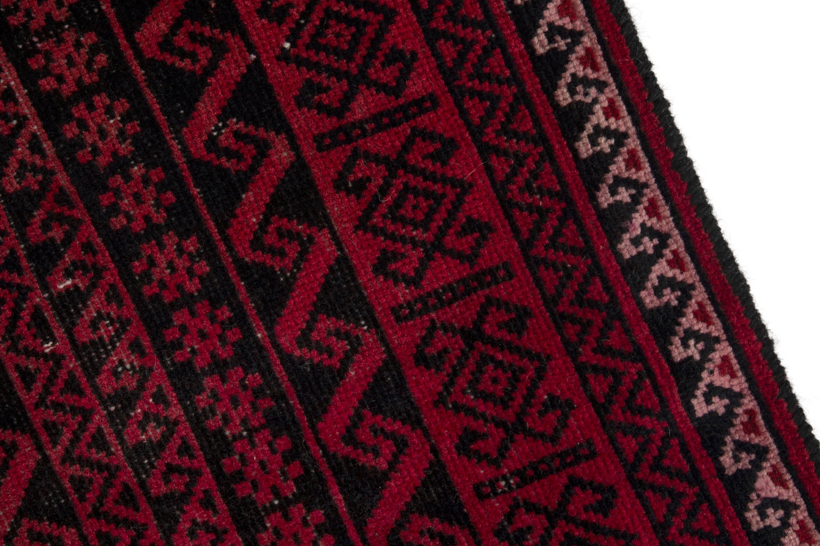 Persian Baluch area rug in burgundy and deep red, view 9 of 18