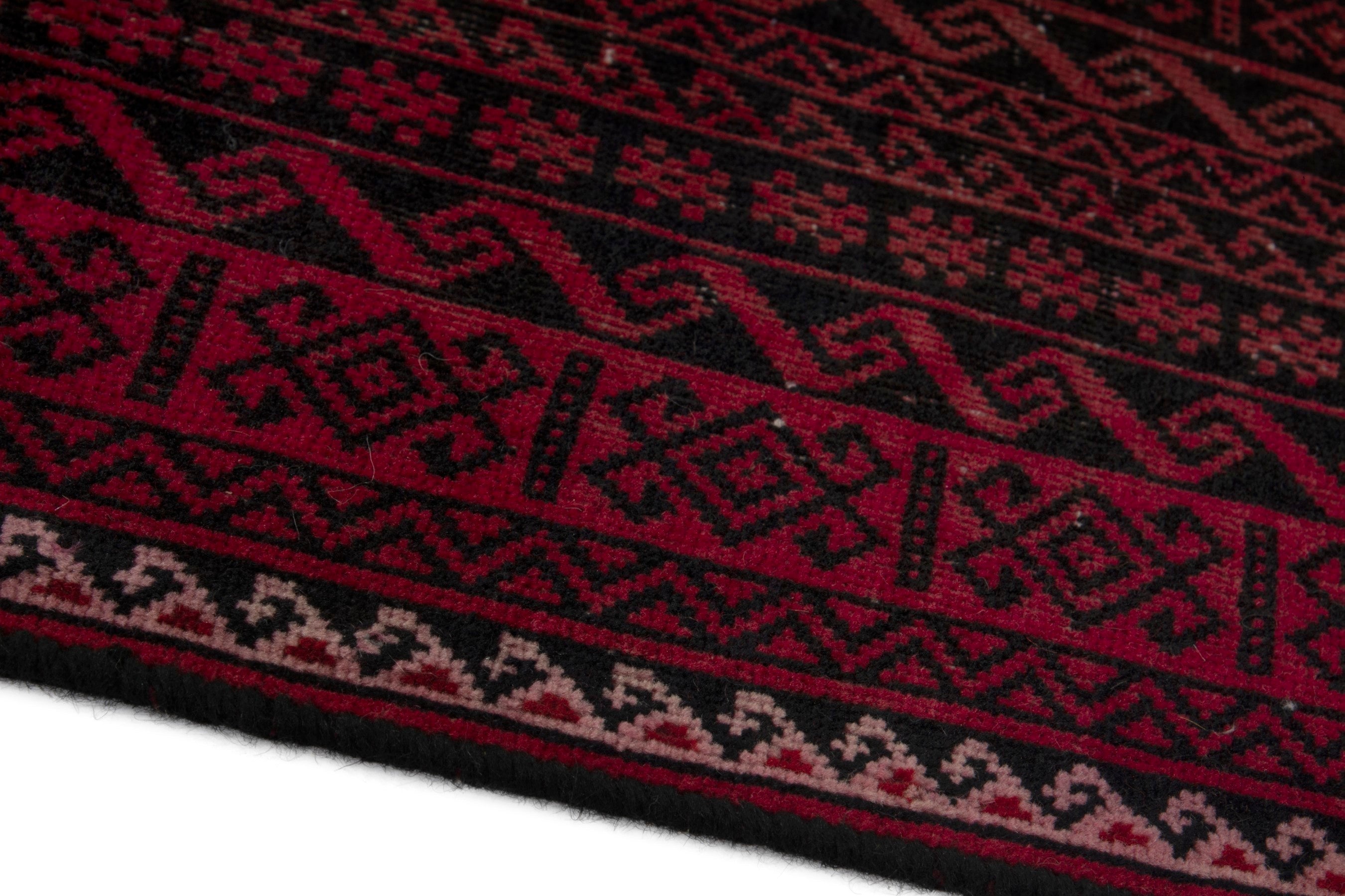 Persian Baluch area rug in burgundy and deep red, view 5 of 18