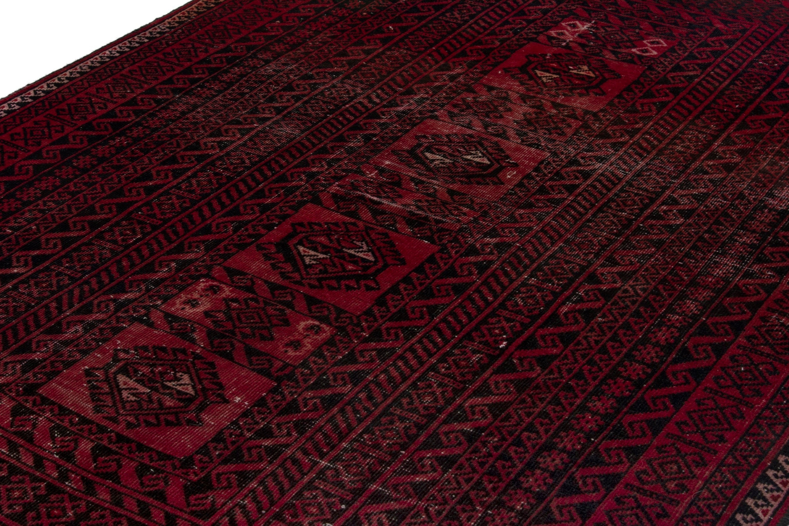 Persian Baluch area rug in burgundy and deep red, view 7 of 18