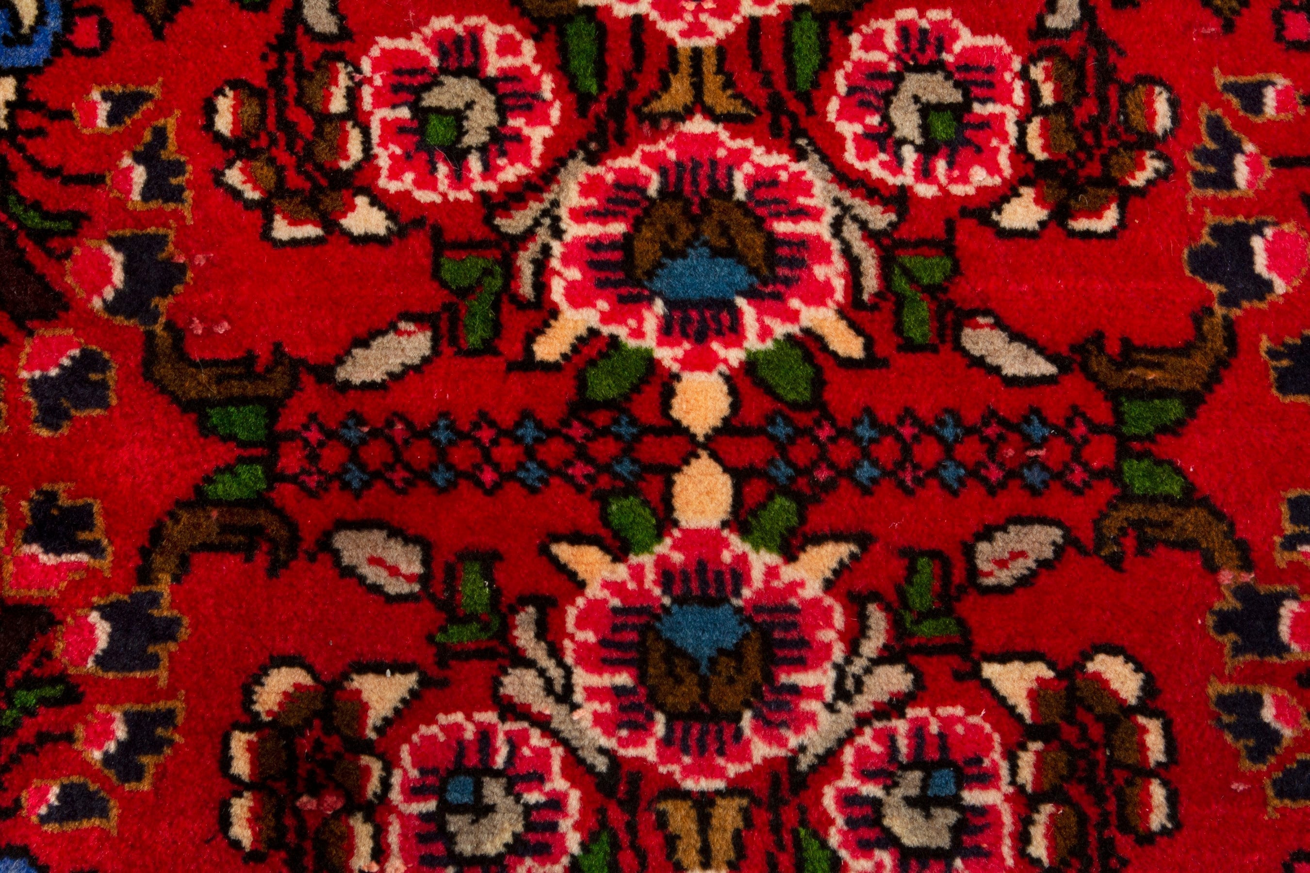 Persian Lilihan accent rug in deep red and dark brown, view 12 of 17