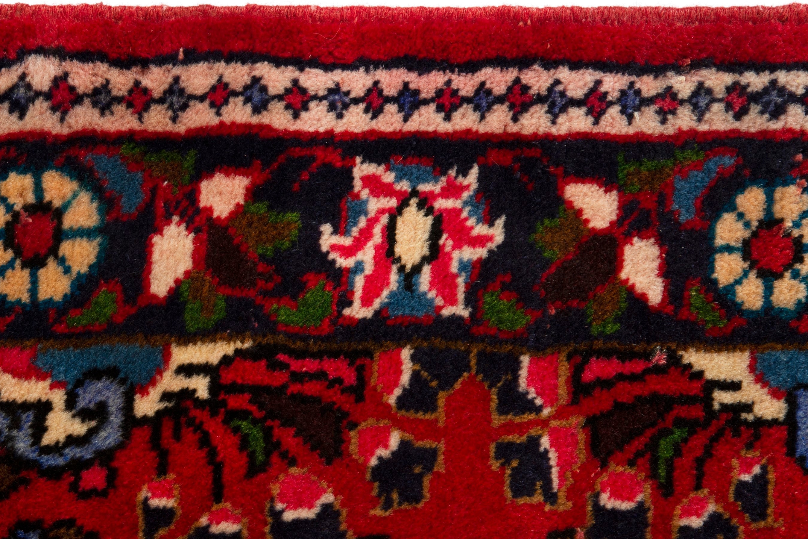Persian Lilihan accent rug in deep red and dark brown, view 13 of 17
