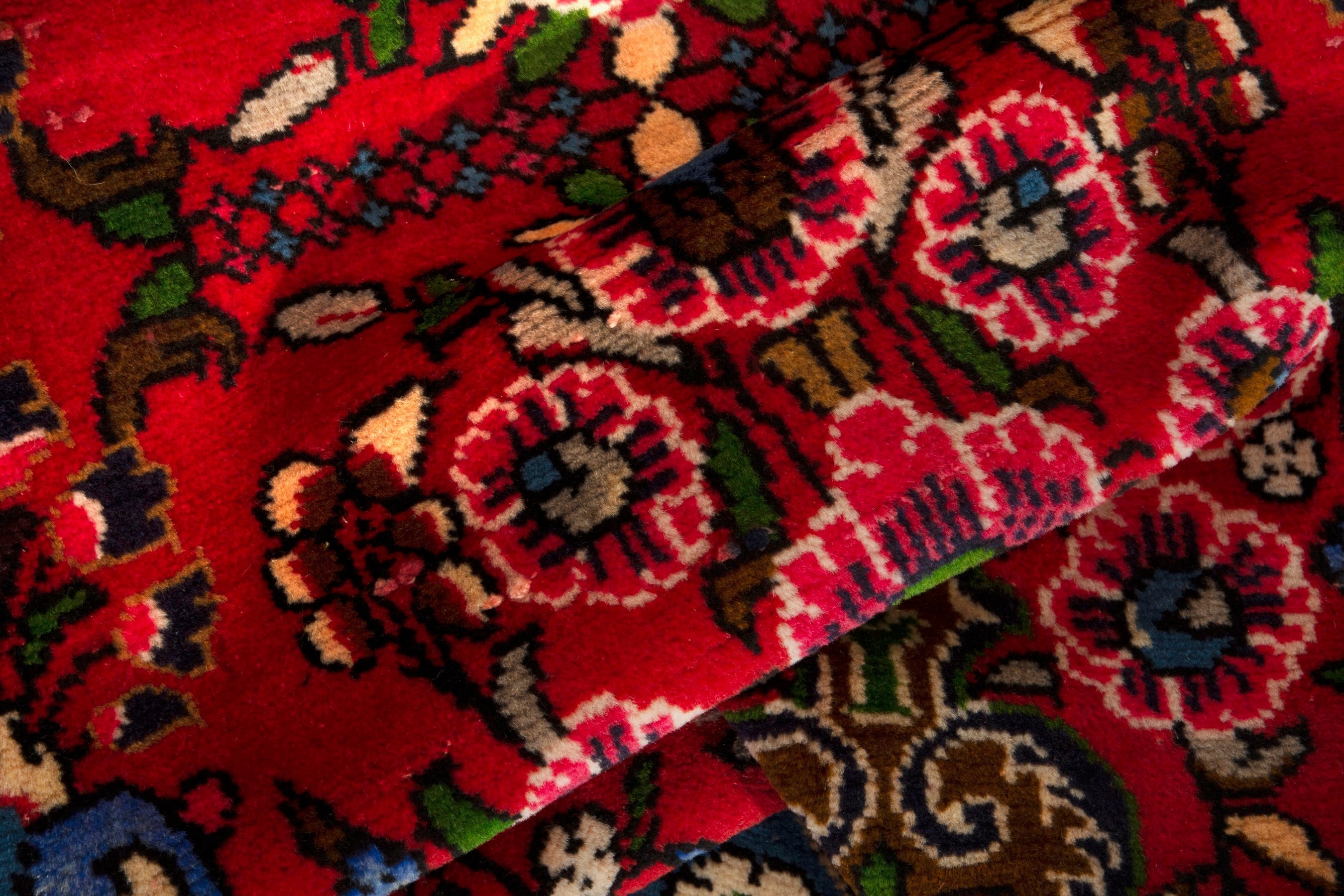 Persian Lilihan accent rug in deep red and dark brown, view 14 of 17