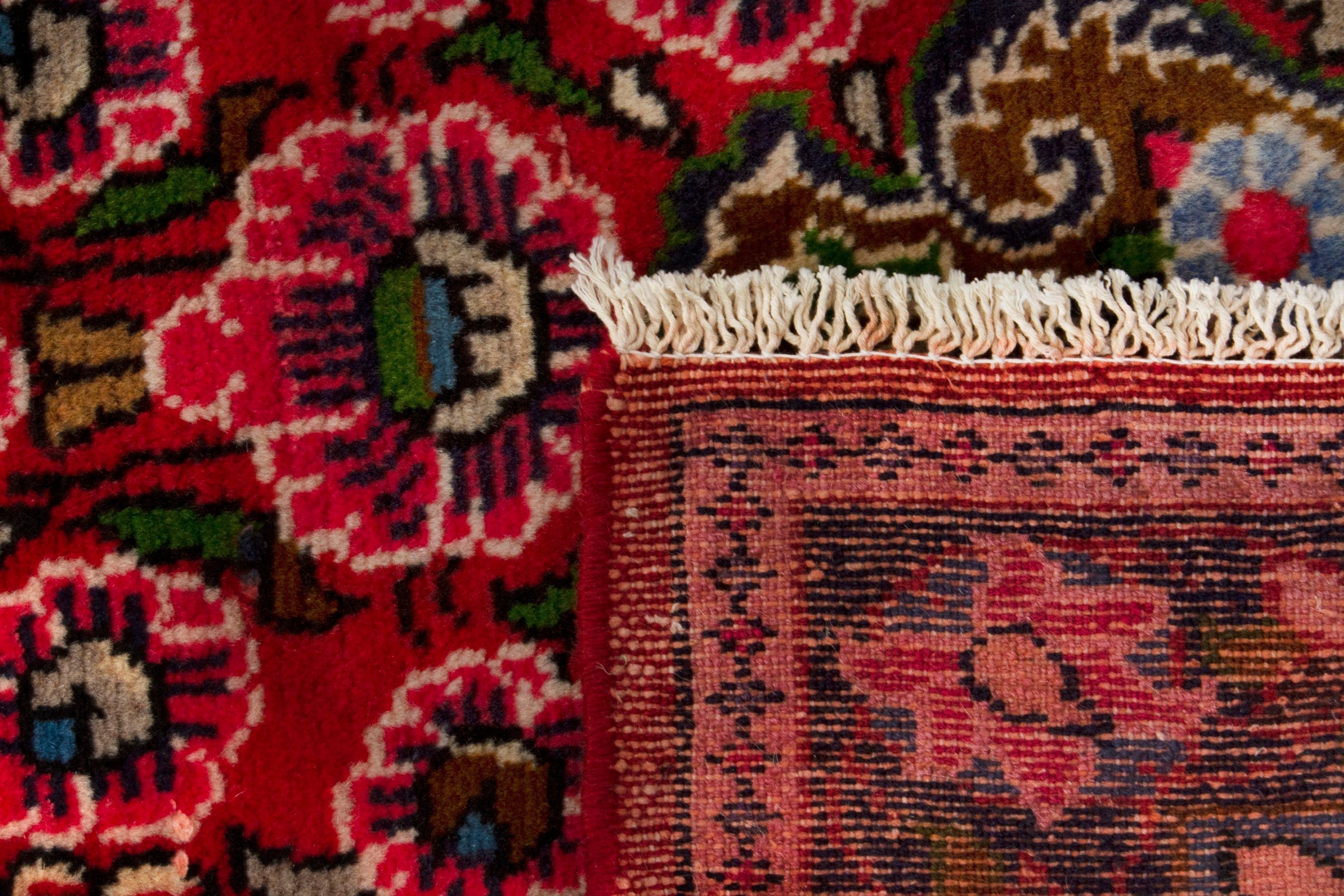 Persian Lilihan accent rug in deep red and dark brown, view 17 of 17