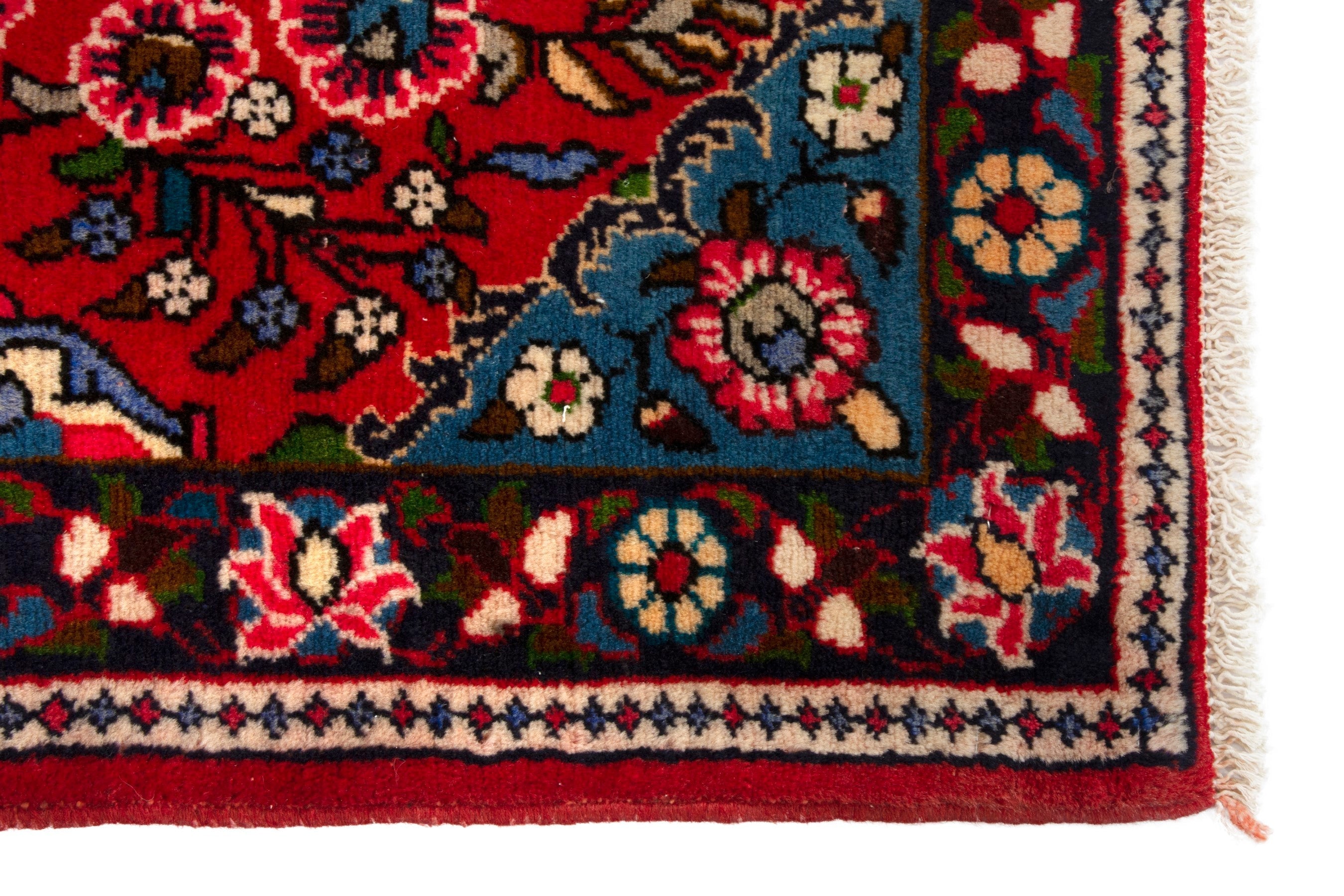 Persian Lilihan accent rug in deep red and dark brown, view 10 of 17