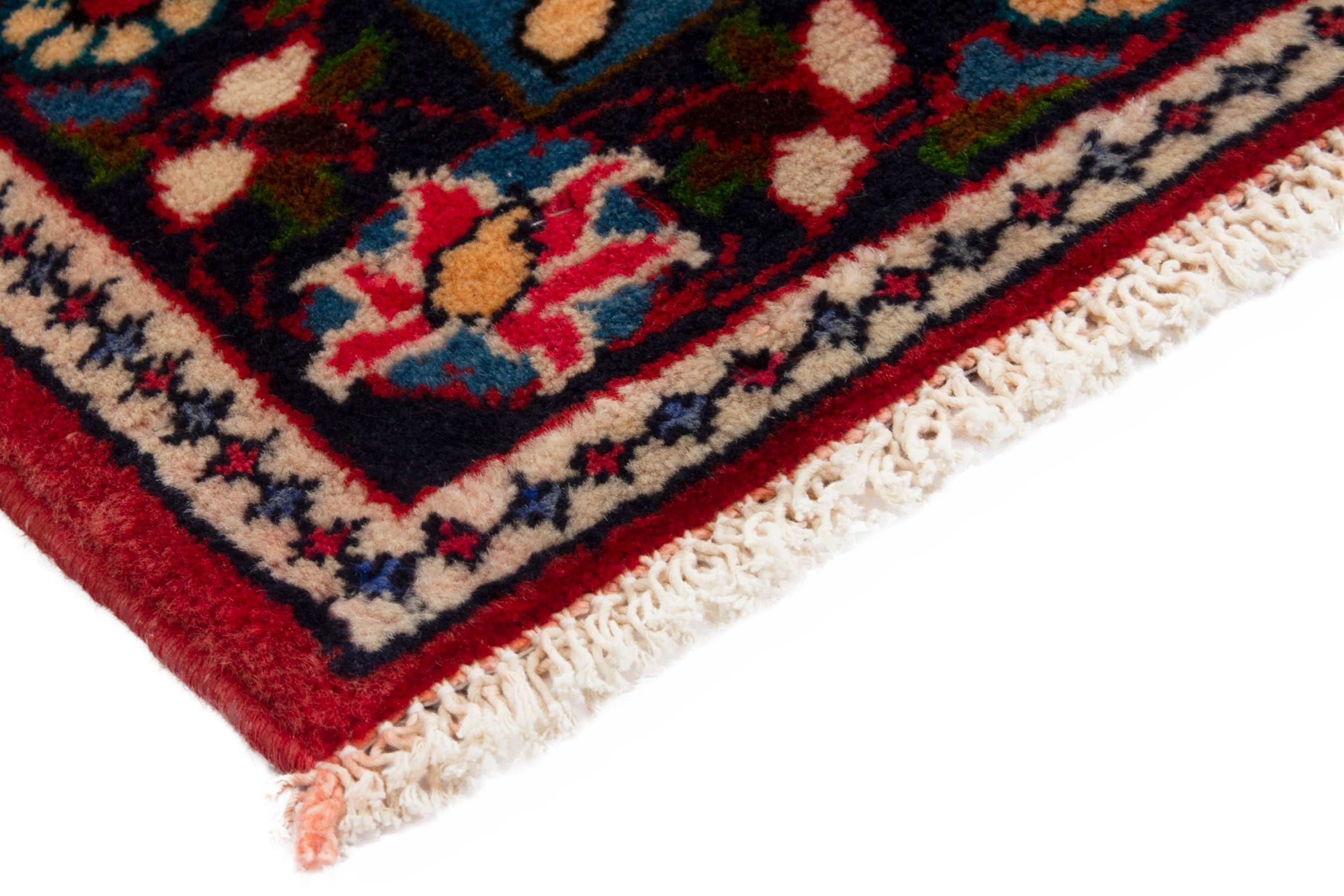 Persian Lilihan accent rug in deep red and dark brown, view 4 of 17
