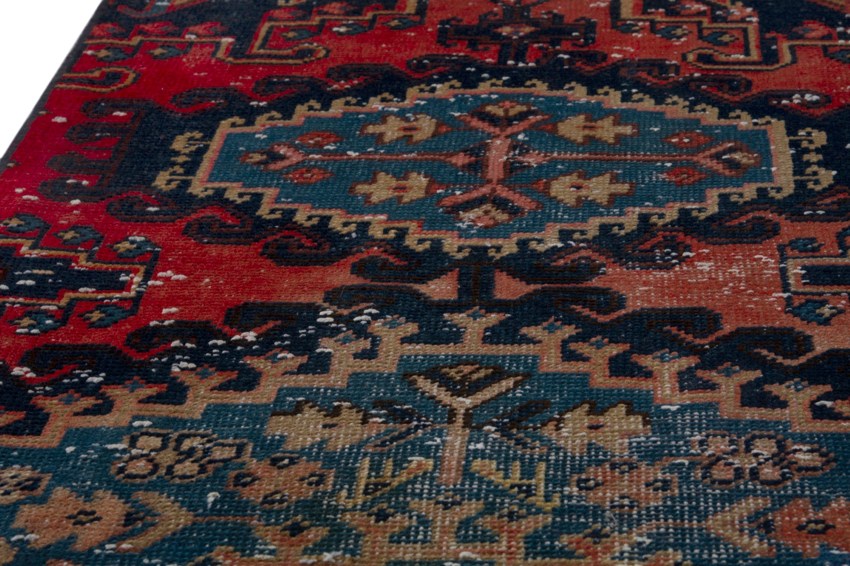 Persian Vist accent rug in deep red and burgundy, view 7 of 18